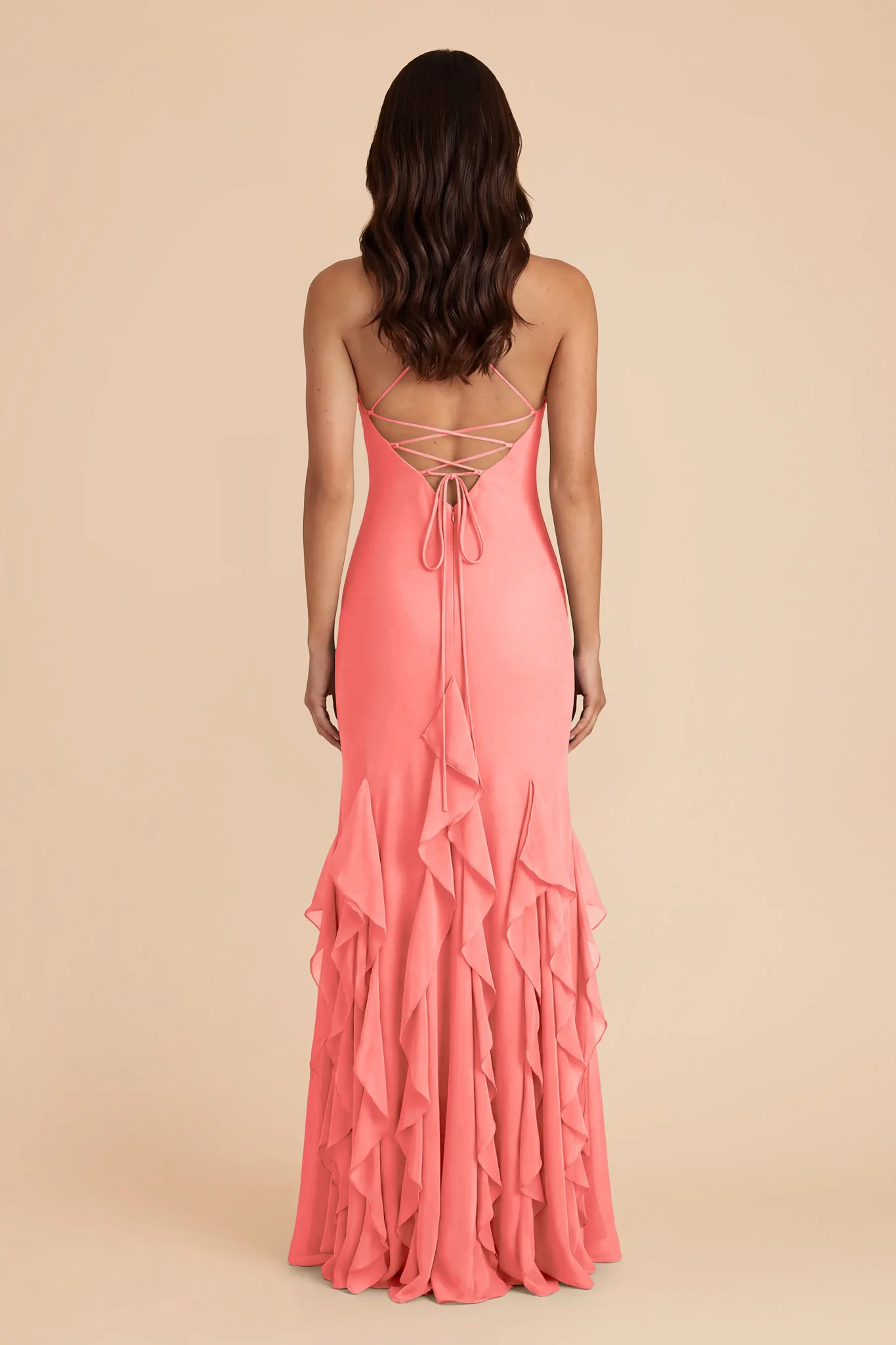 McKenna Chiffon Dress - Coral Pink - Image 5