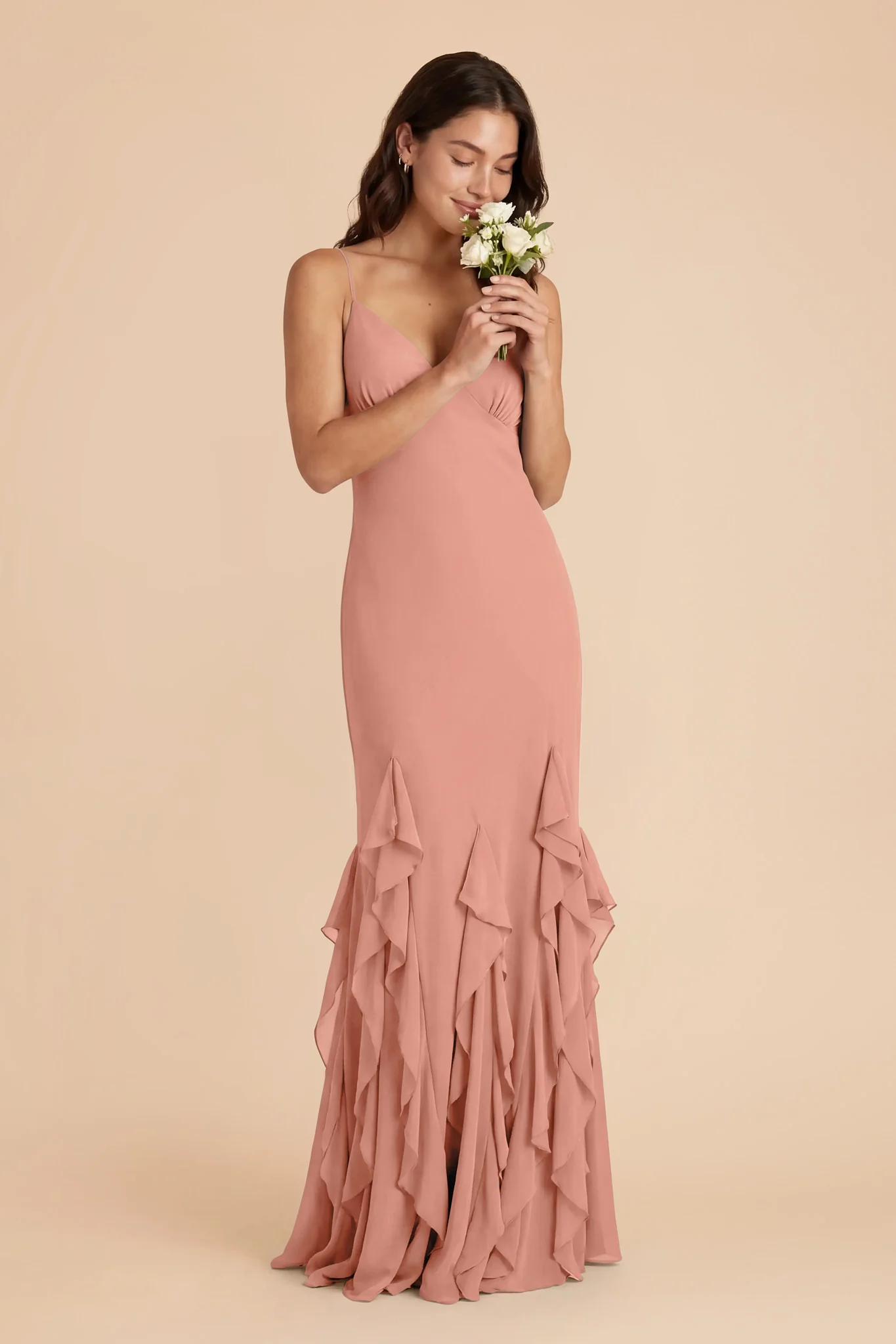 McKenna Chiffon Dress - Dusty Rose - Image 2