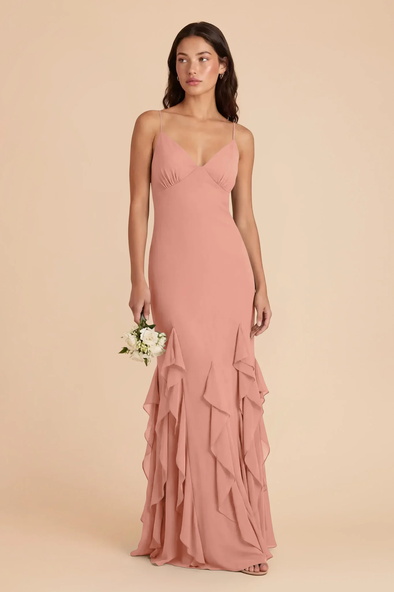 McKenna Chiffon Dress - Dusty Rose - Image 3