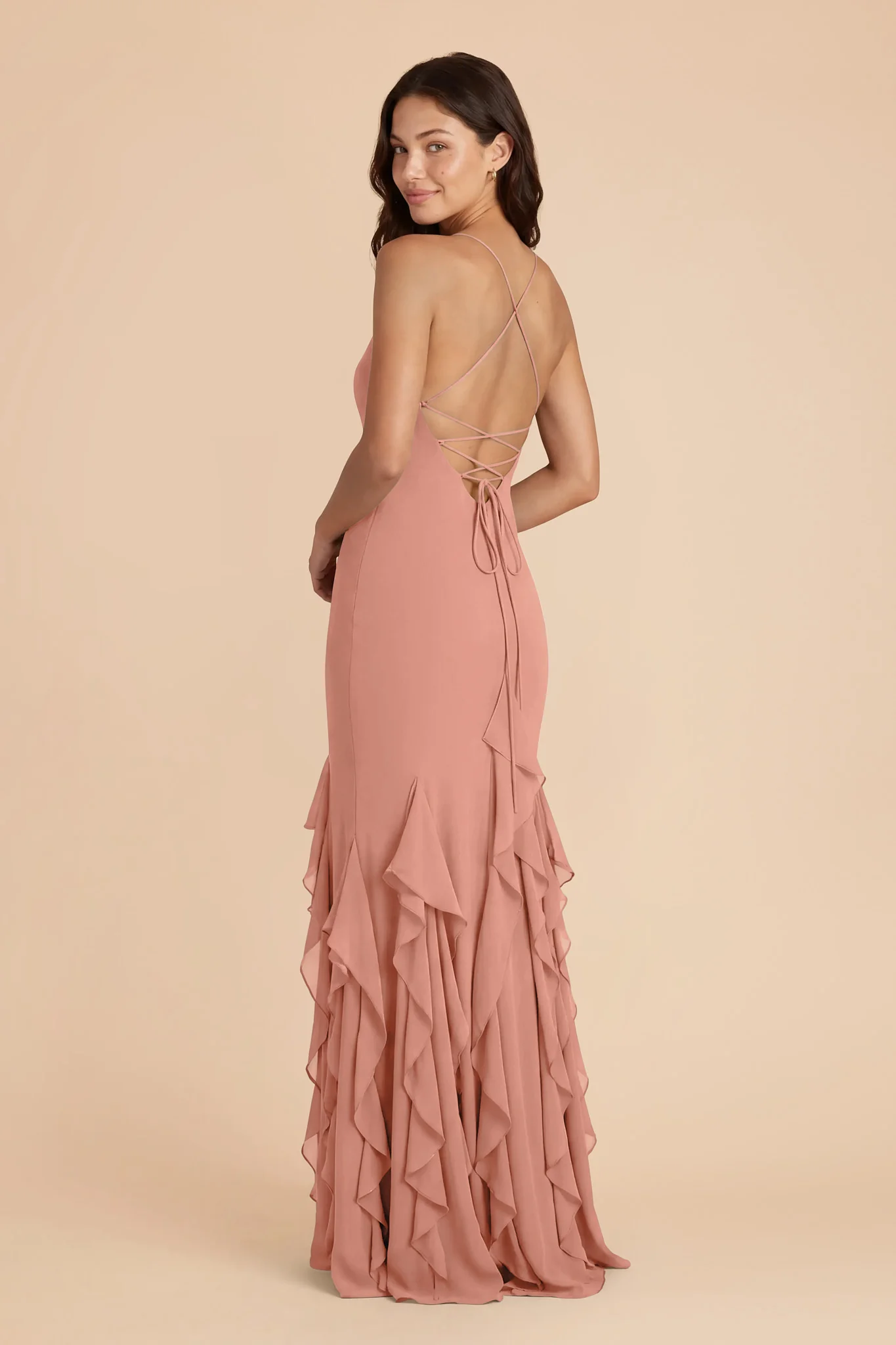 McKenna Chiffon Dress - Dusty Rose - Image 4