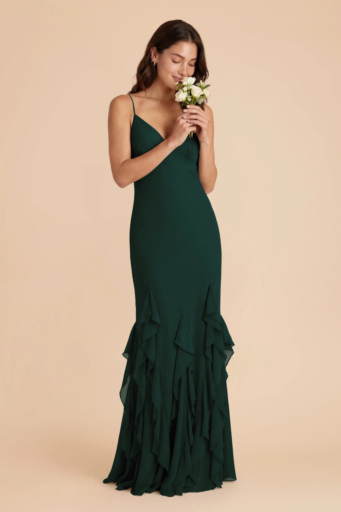 McKenna Chiffon Dress - Emerald - Image 2