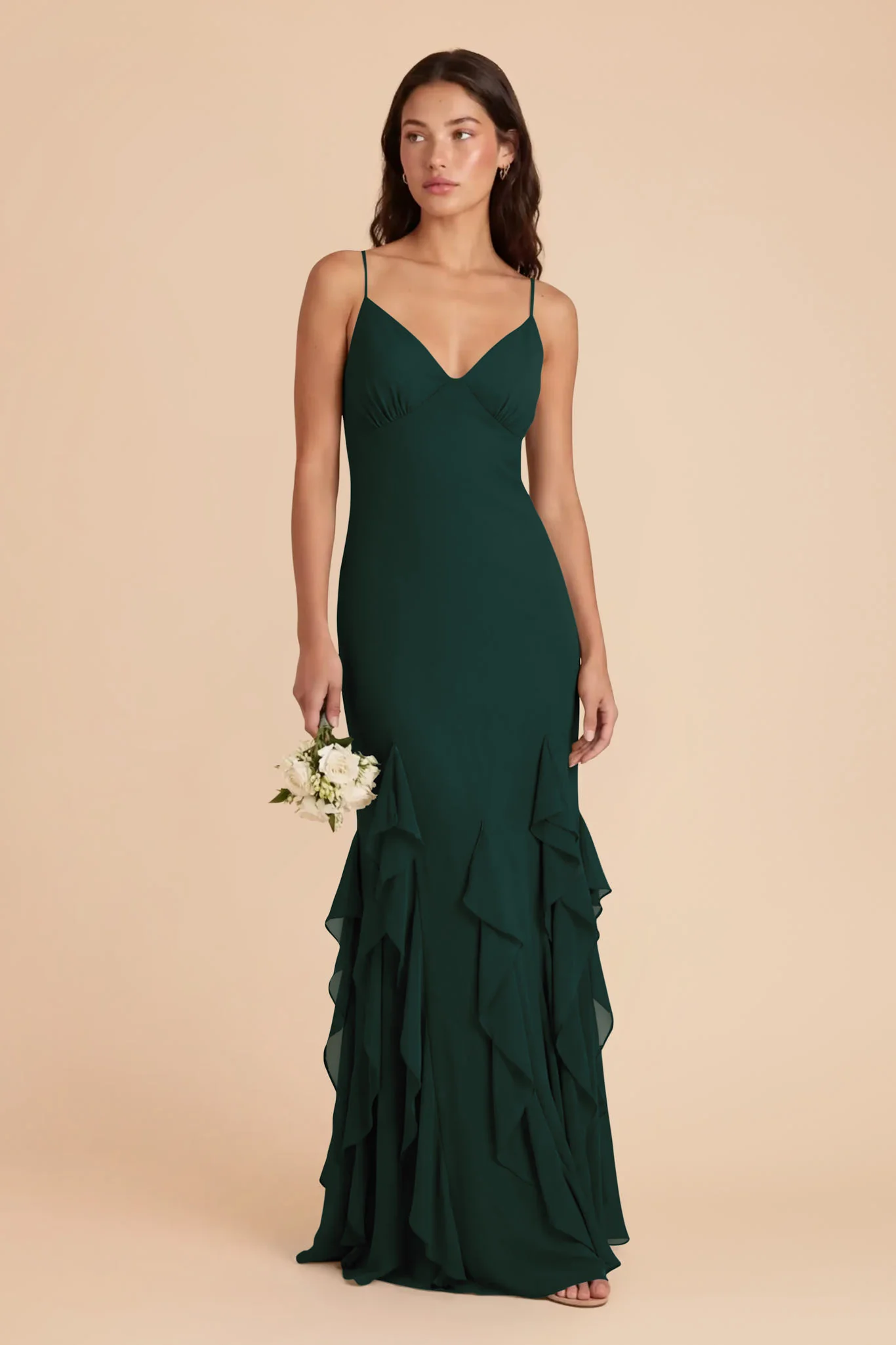 McKenna Chiffon Dress - Emerald - Image 3