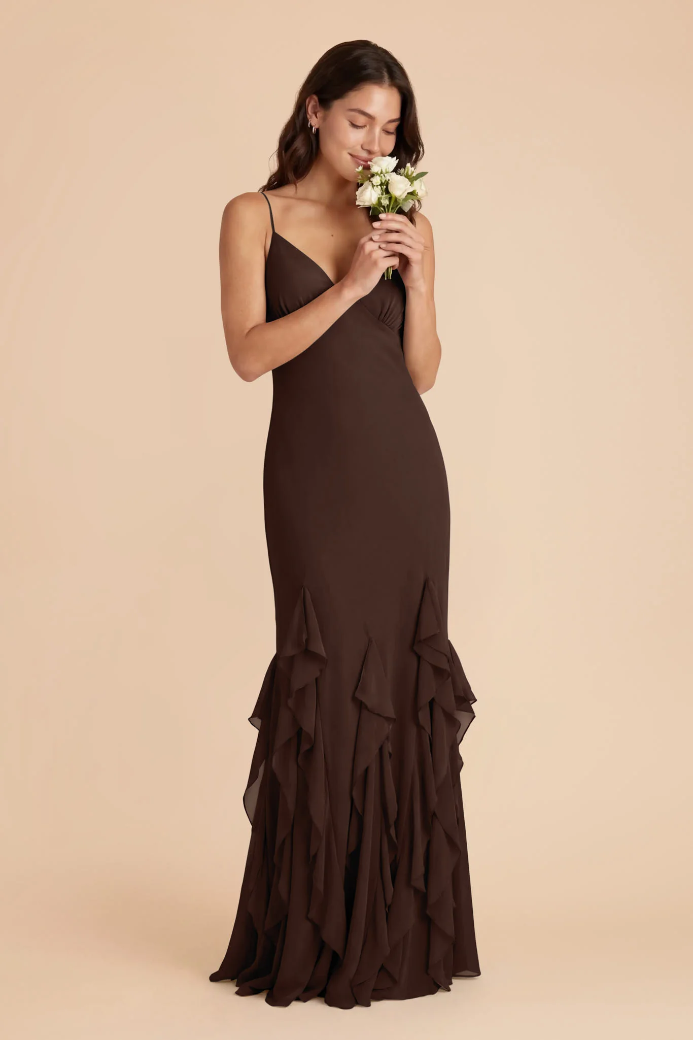 McKenna Chiffon Dress - Espresso - Image 2