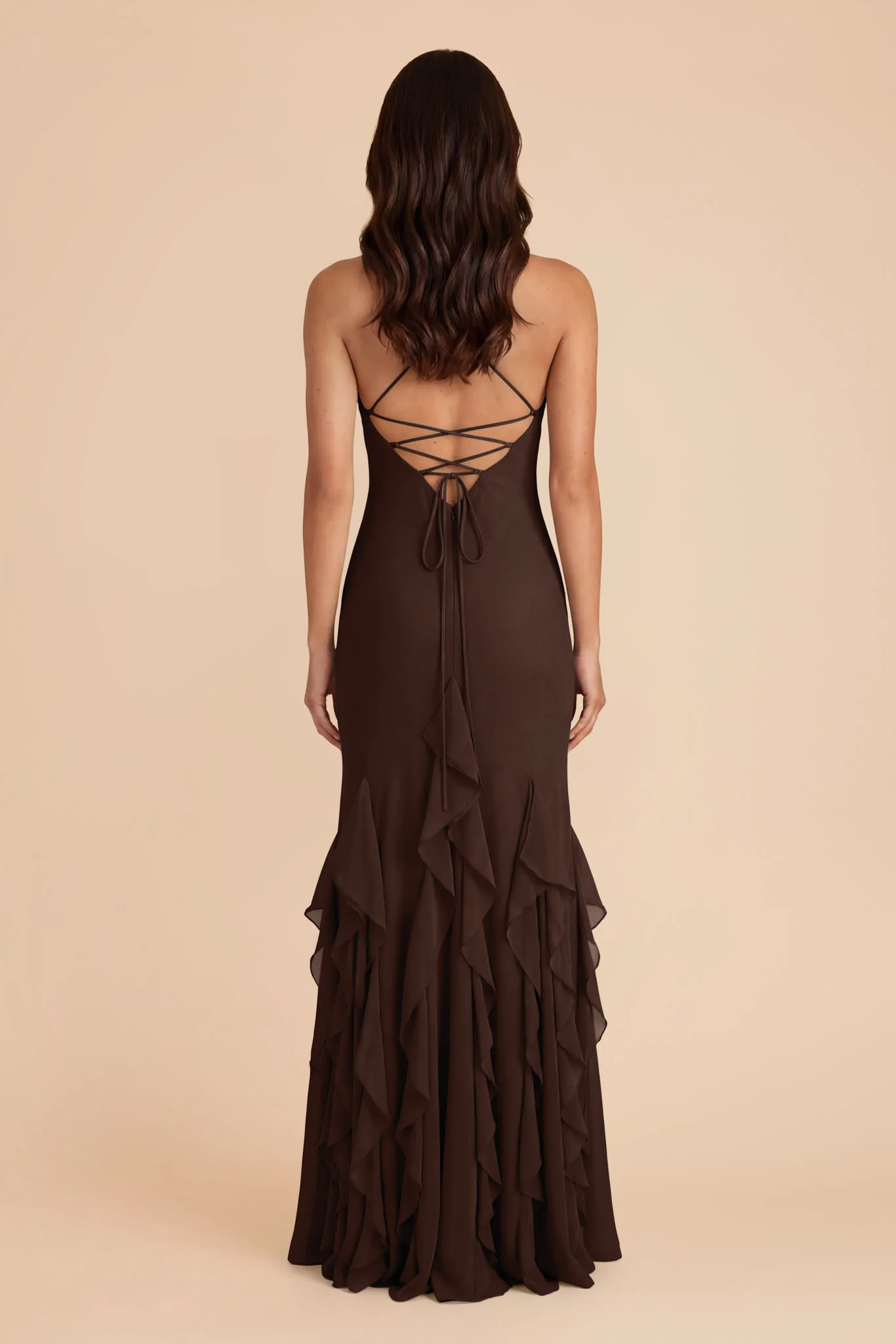 McKenna Chiffon Dress - Espresso - Image 5