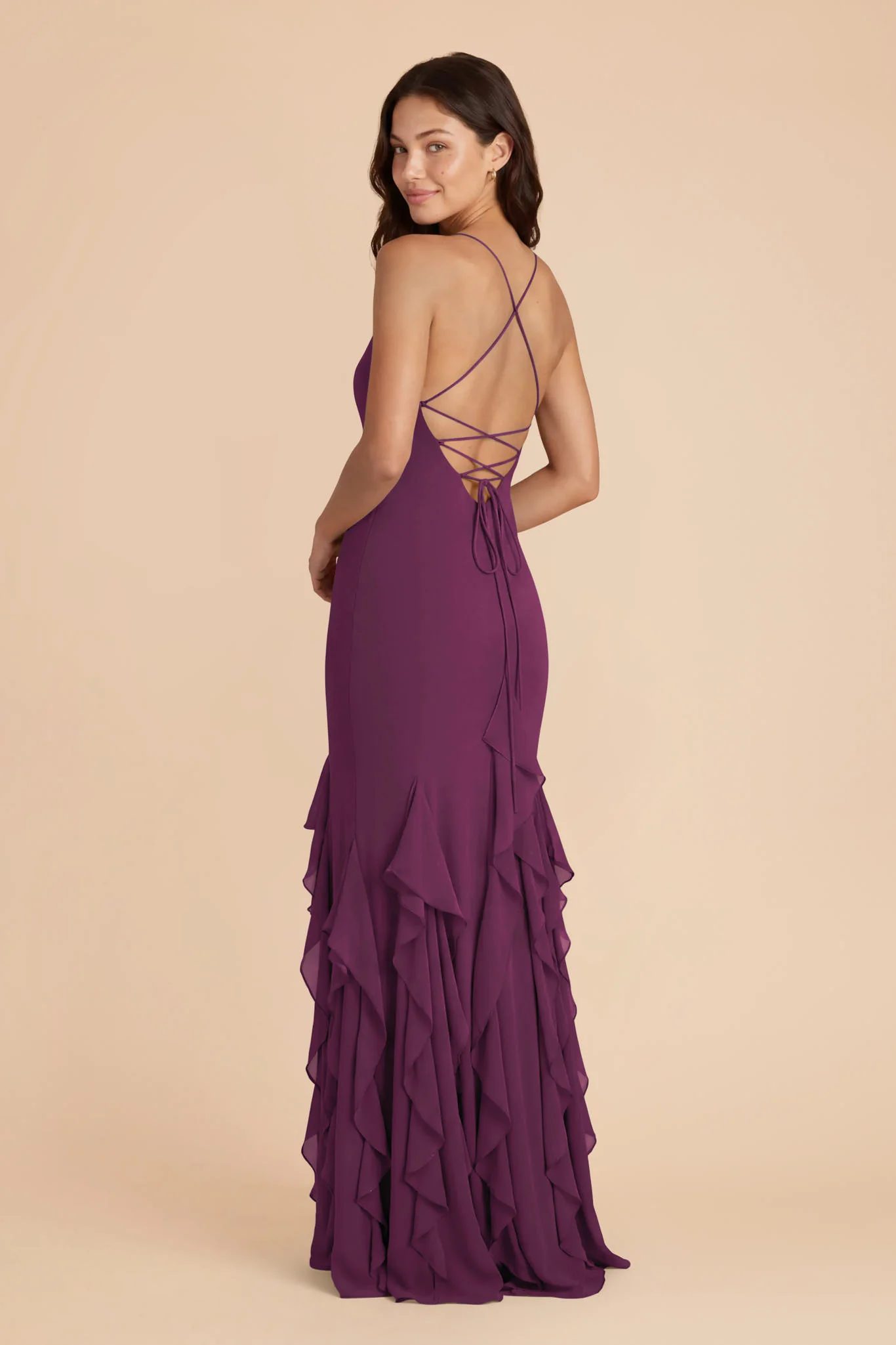 McKenna Chiffon Dress - Fig - Image 4