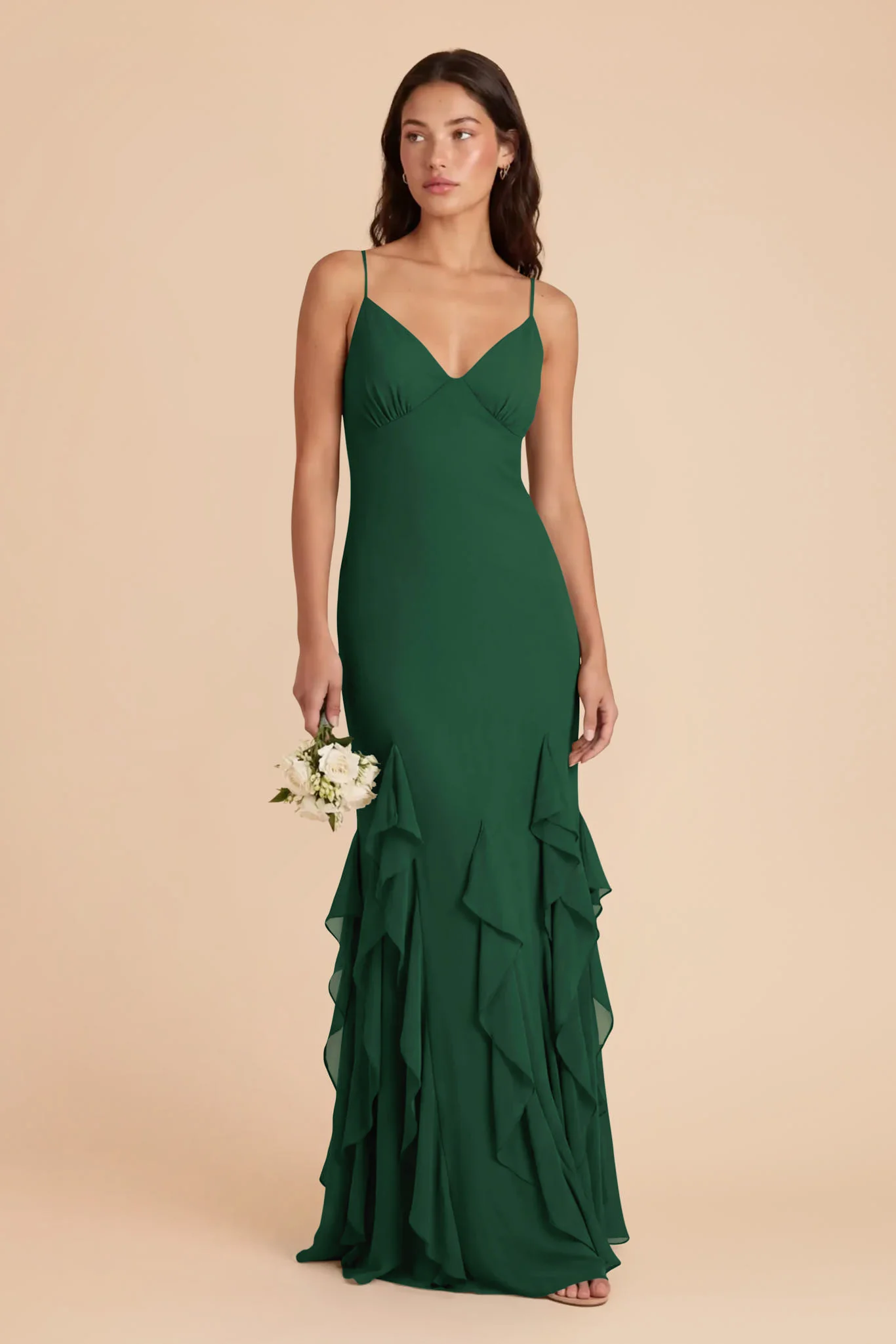 McKenna Chiffon Dress - Forest Green - Image 3
