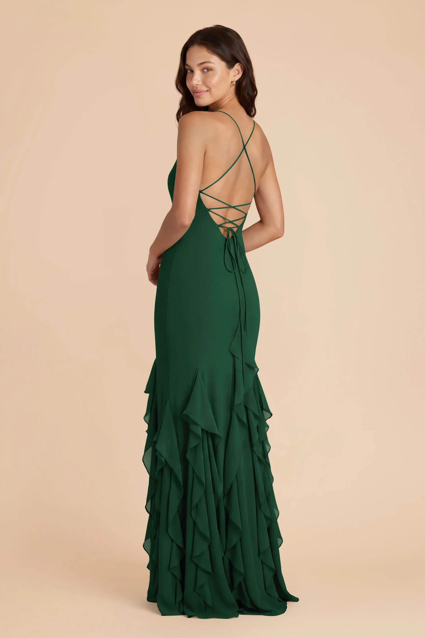 McKenna Chiffon Dress - Forest Green - Image 4