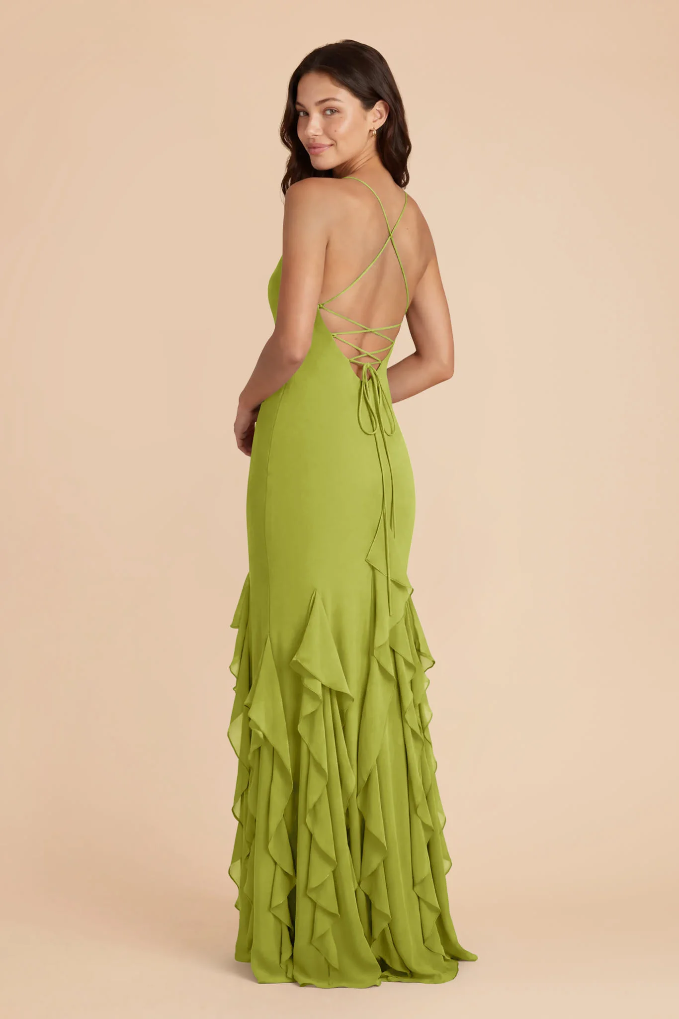 McKenna Chiffon Dress - Matcha - Image 4