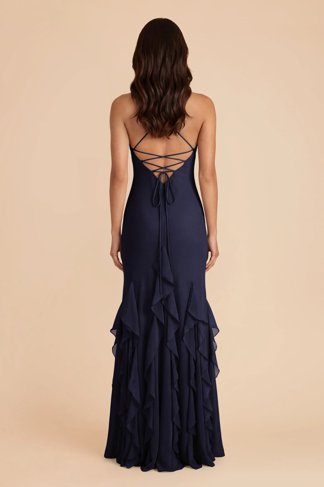 McKenna Chiffon Dress - Navy - Image 5