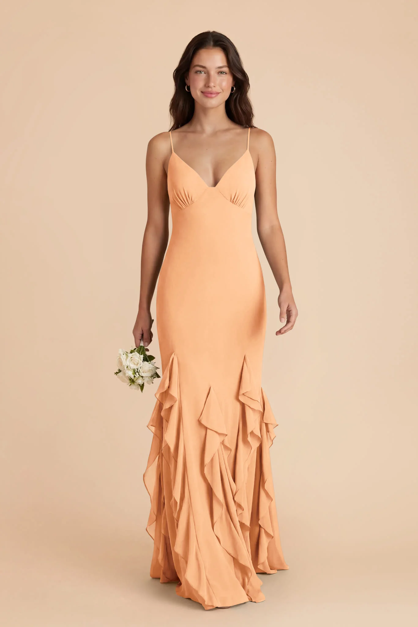 McKenna Chiffon Dress - Peach