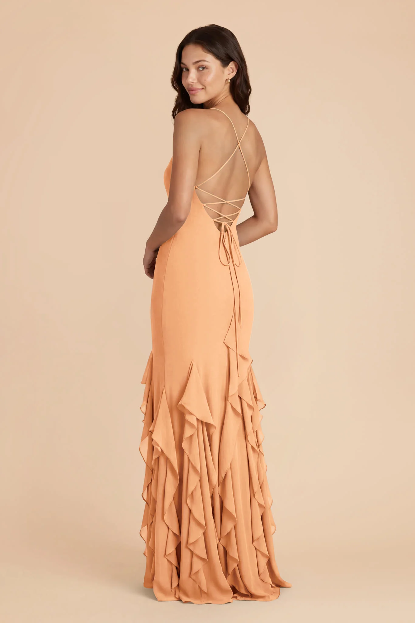 McKenna Chiffon Dress - Peach - Image 4