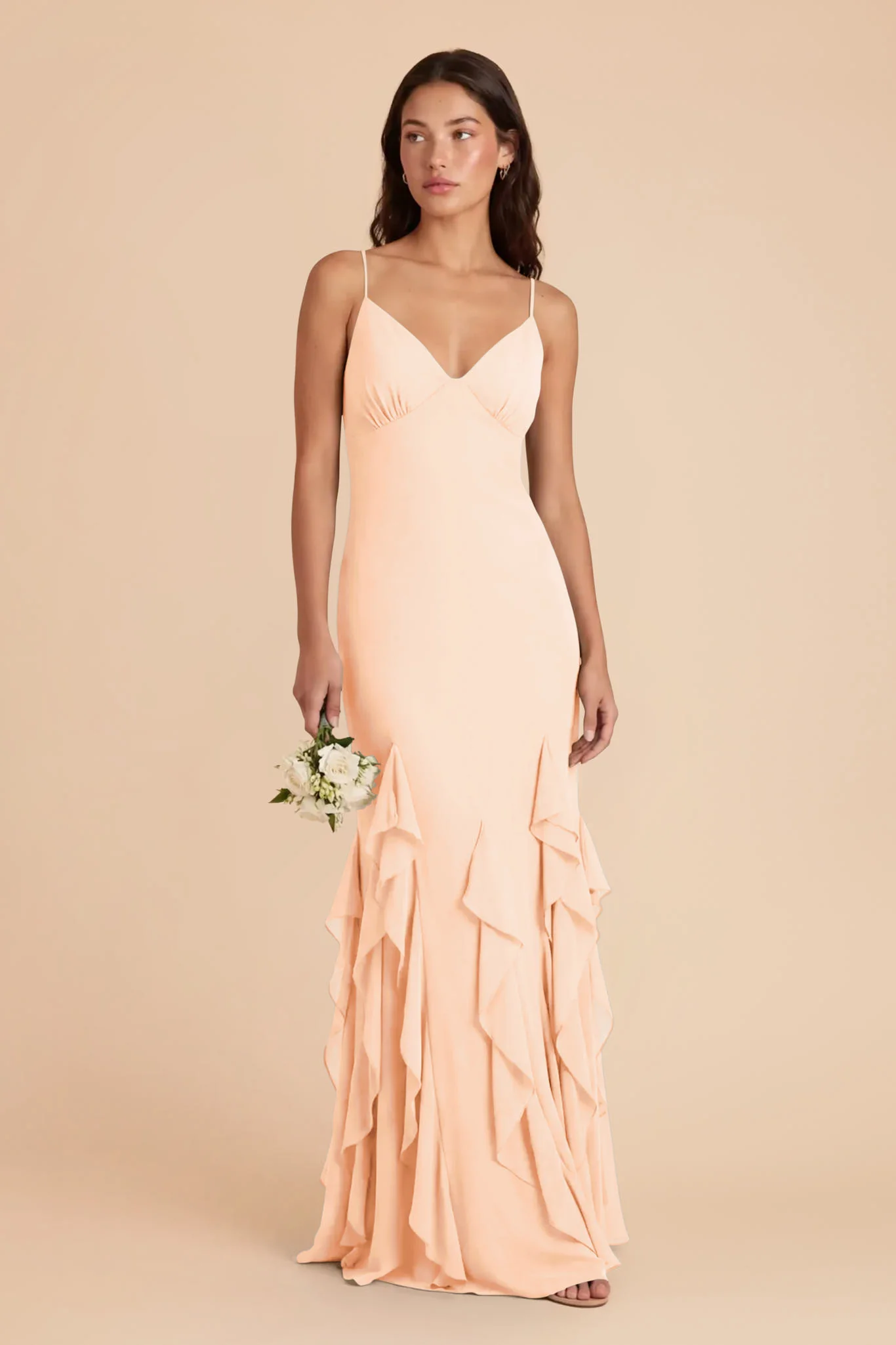 McKenna Chiffon Dress - Peach Cream - Image 3