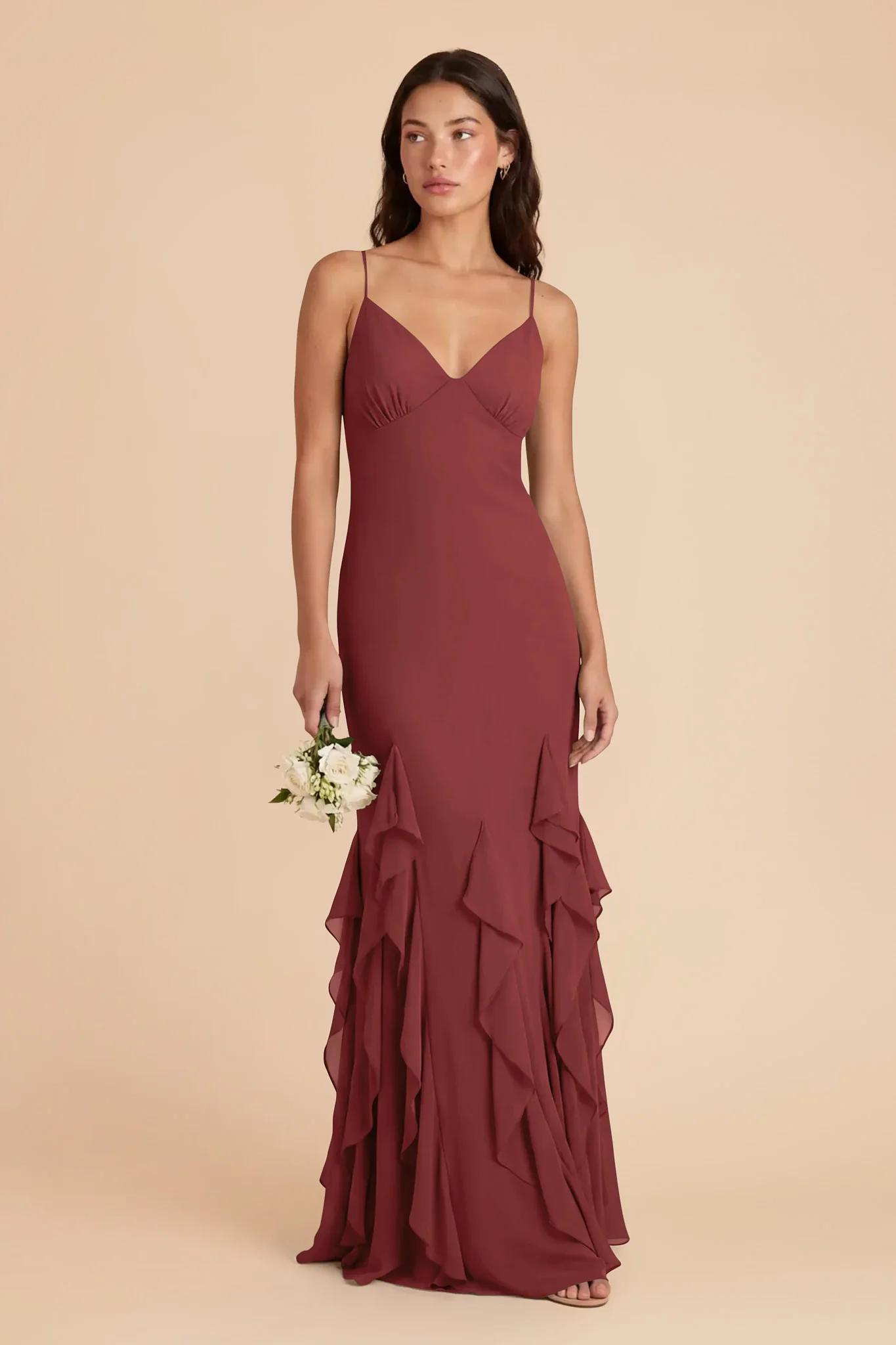 McKenna Chiffon Dress - Rosewood - Image 3
