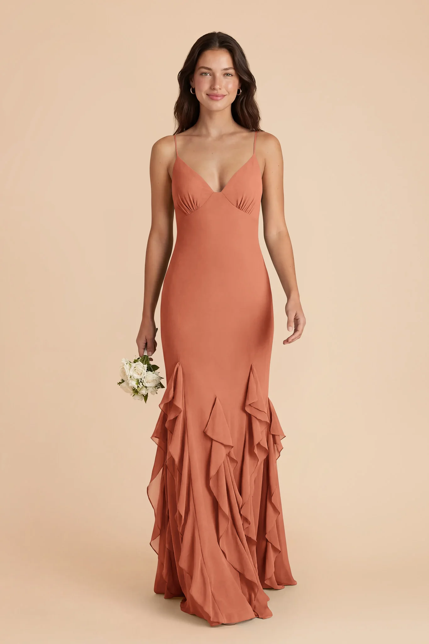 McKenna Chiffon Dress - Terracotta
