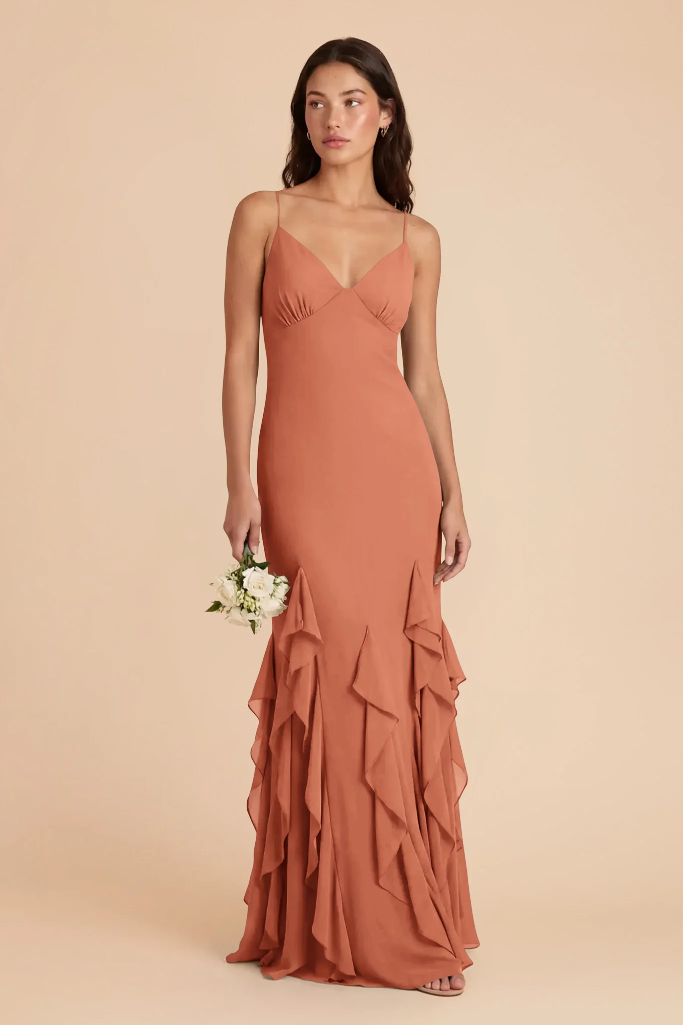 McKenna Chiffon Dress - Terracotta - Image 3