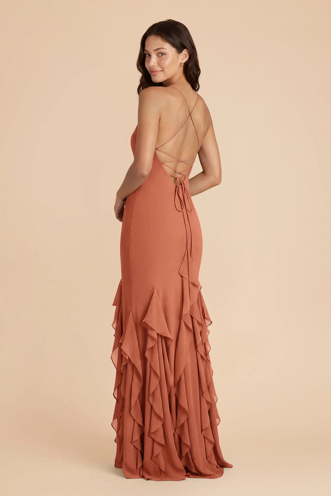 McKenna Chiffon Dress - Terracotta - Image 4