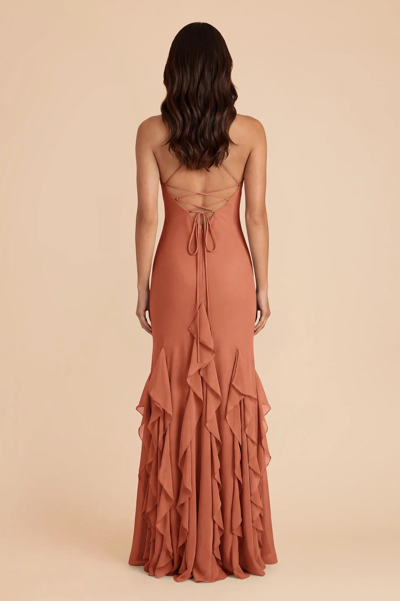 McKenna Chiffon Dress - Terracotta - Image 5