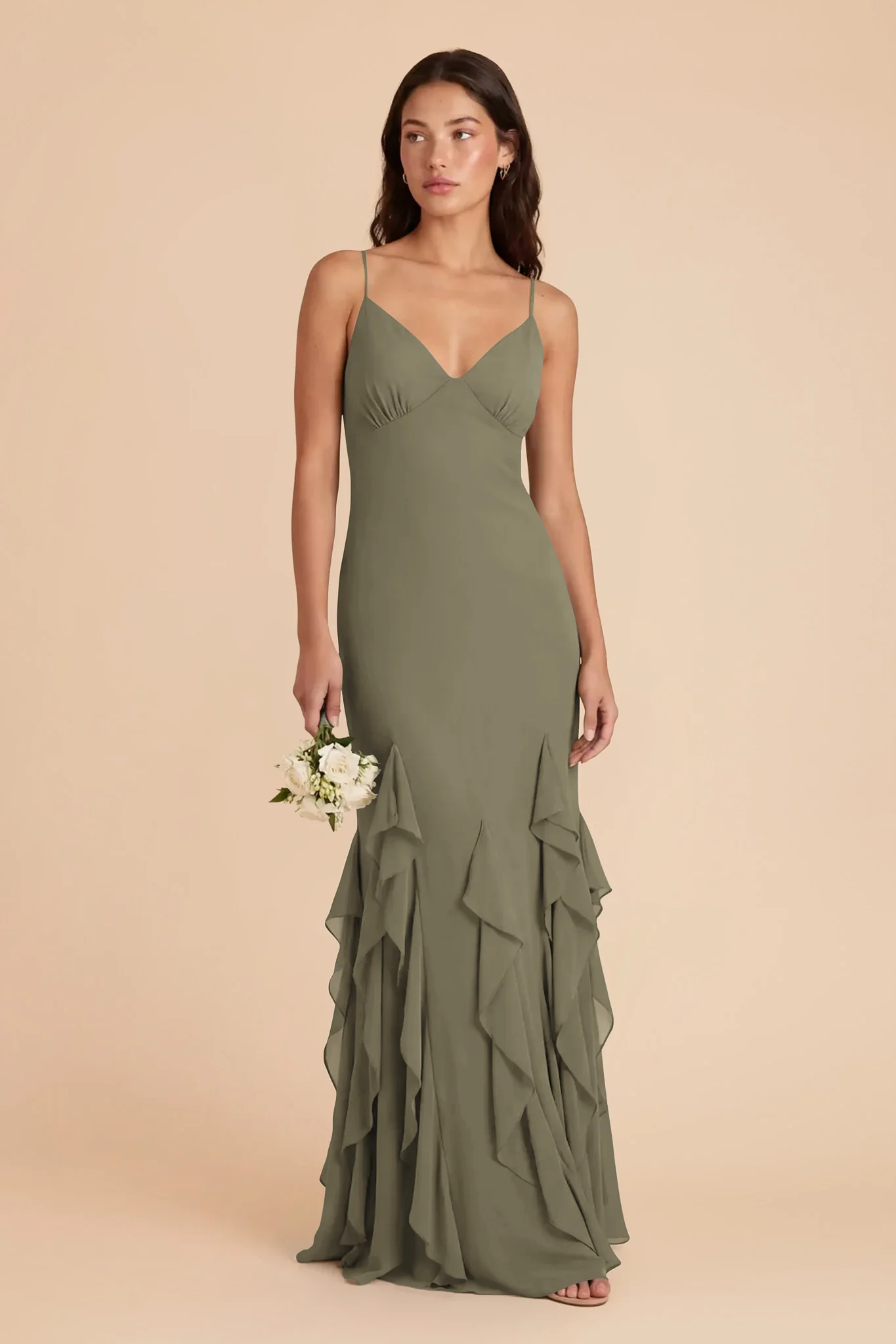 McKenna Chiffon Dress - Thyme - Image 3