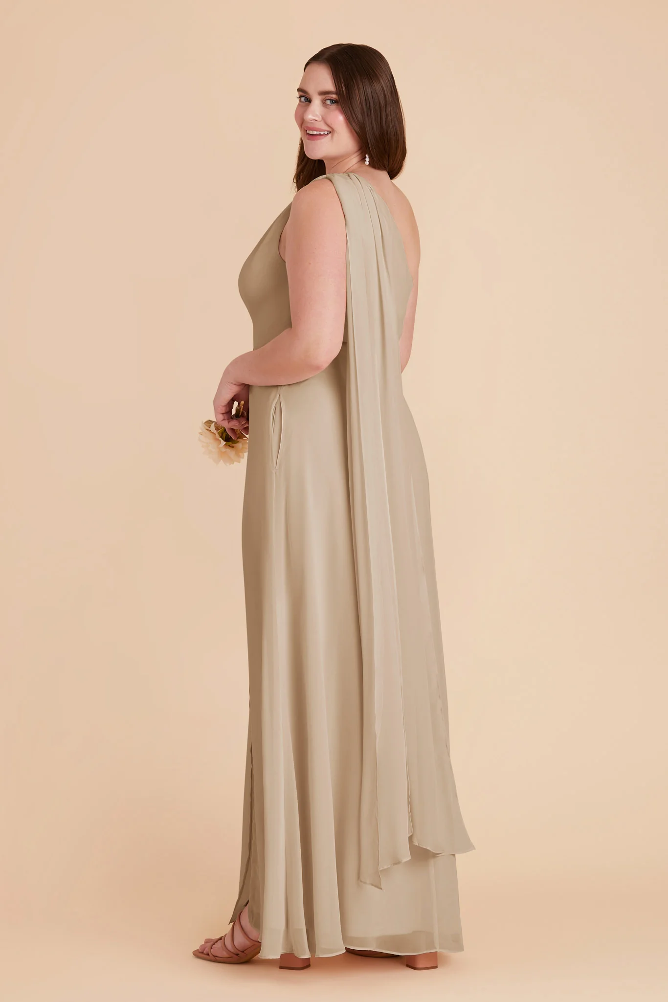 Melissa Chiffon Dress - Almond - Image 10