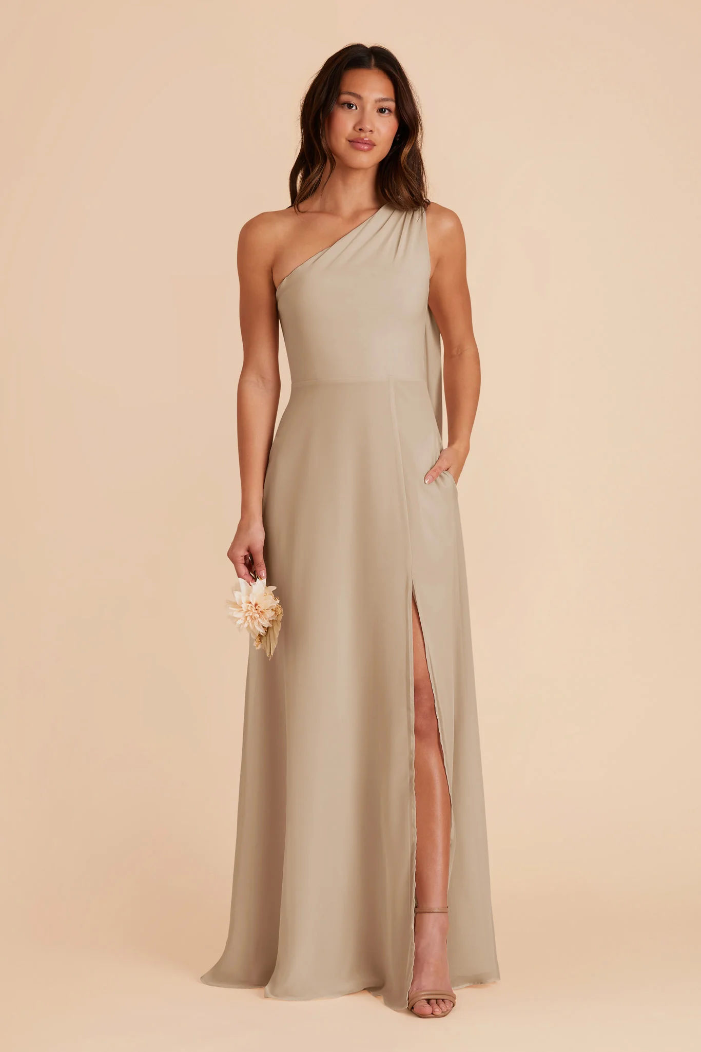 Melissa Chiffon Dress - Almond - Image 4
