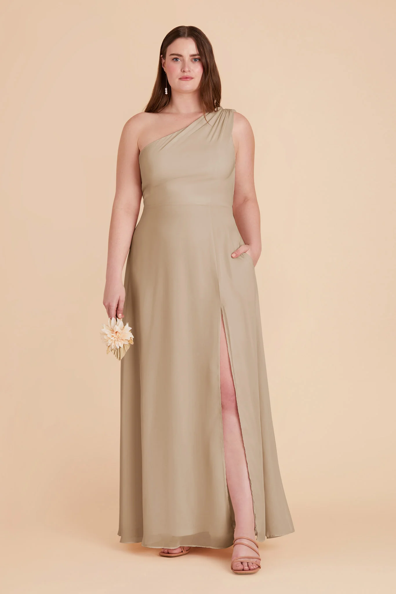Melissa Chiffon Dress - Almond - Image 9