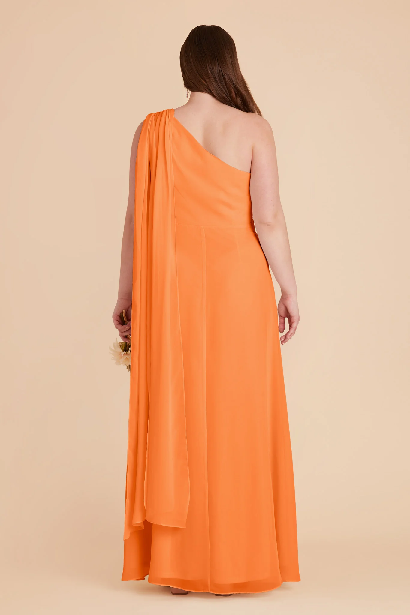 Melissa Chiffon Dress - Apricot - Image 11