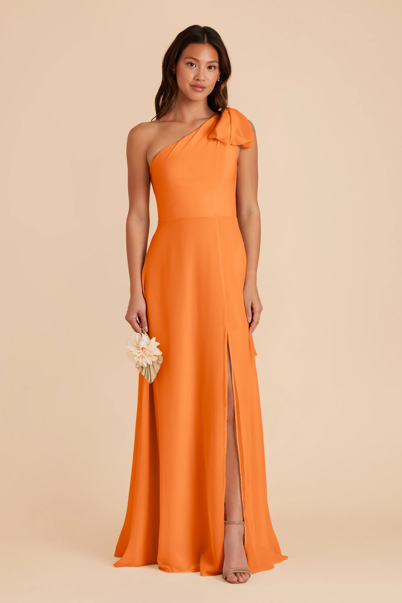 Melissa Chiffon Dress - Apricot - Image 3