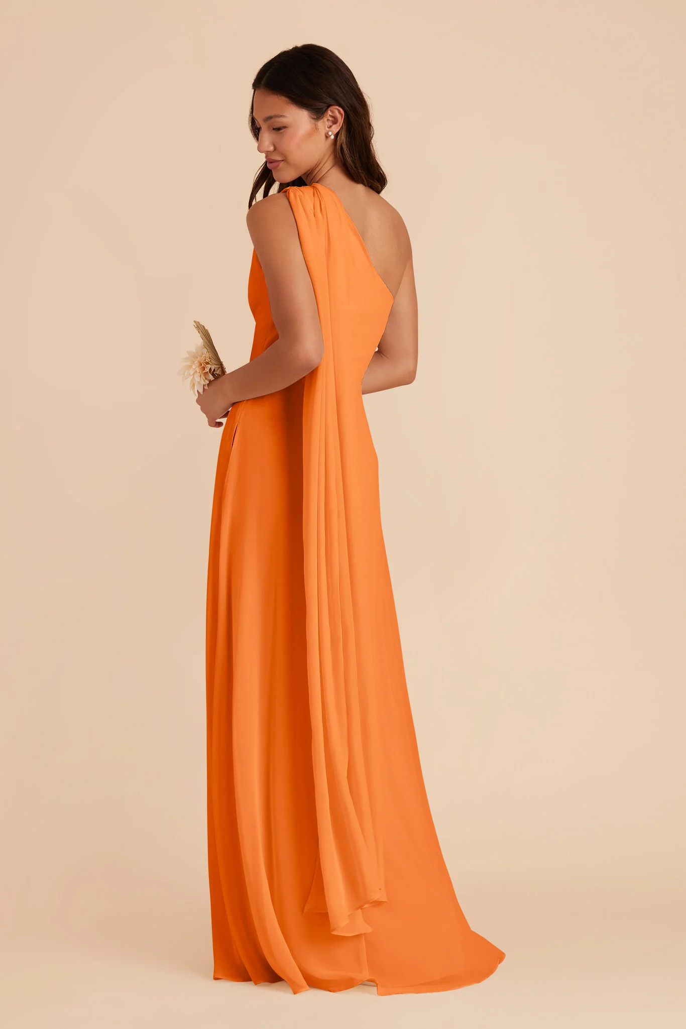 Melissa Chiffon Dress - Apricot - Image 7