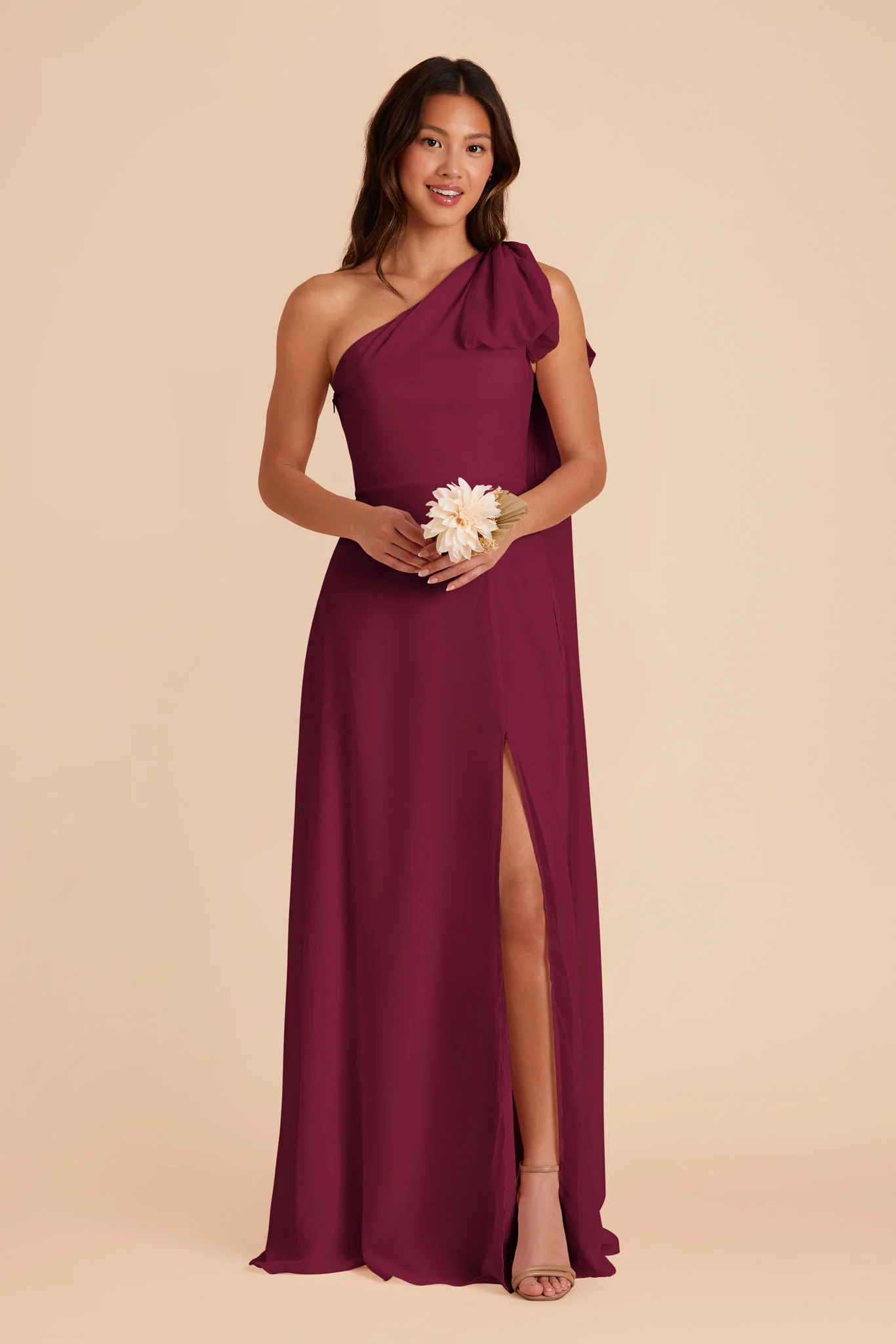 Melissa Chiffon Dress - Berry - Image 3