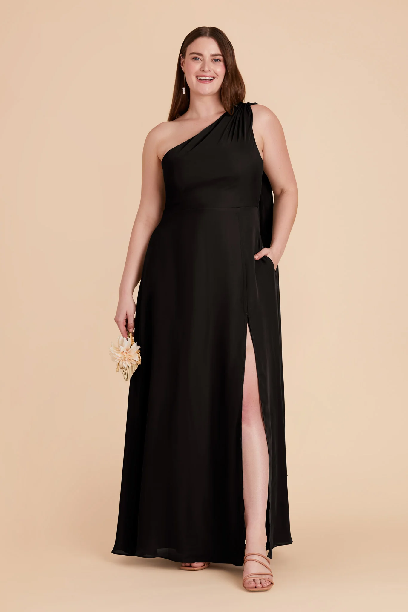 Melissa Chiffon Dress - Black - Image 8