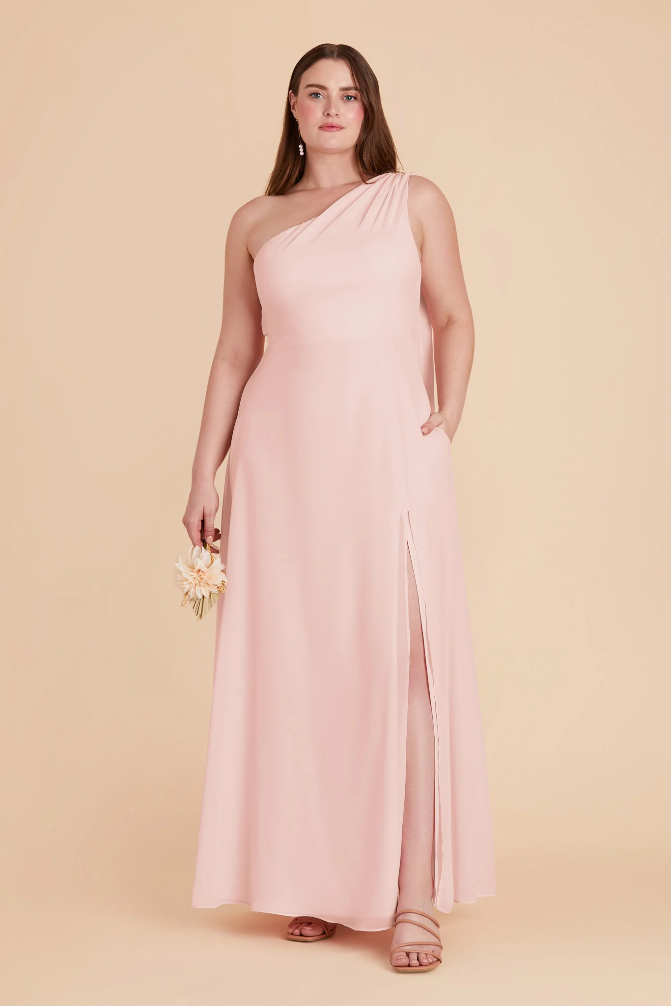 Melissa Chiffon Dress - Blush Pink - Image 11