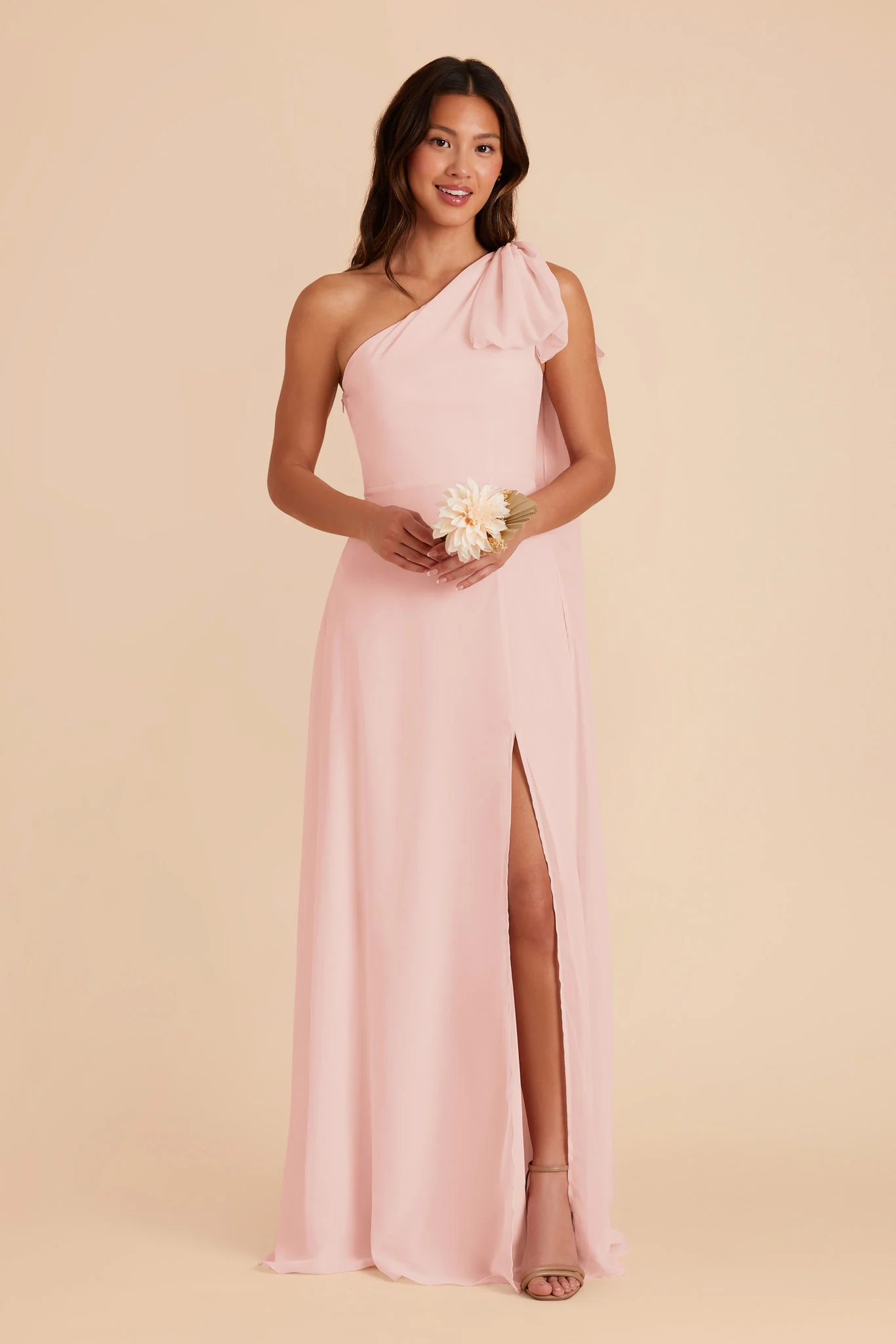 Melissa Chiffon Dress - Blush Pink - Image 3