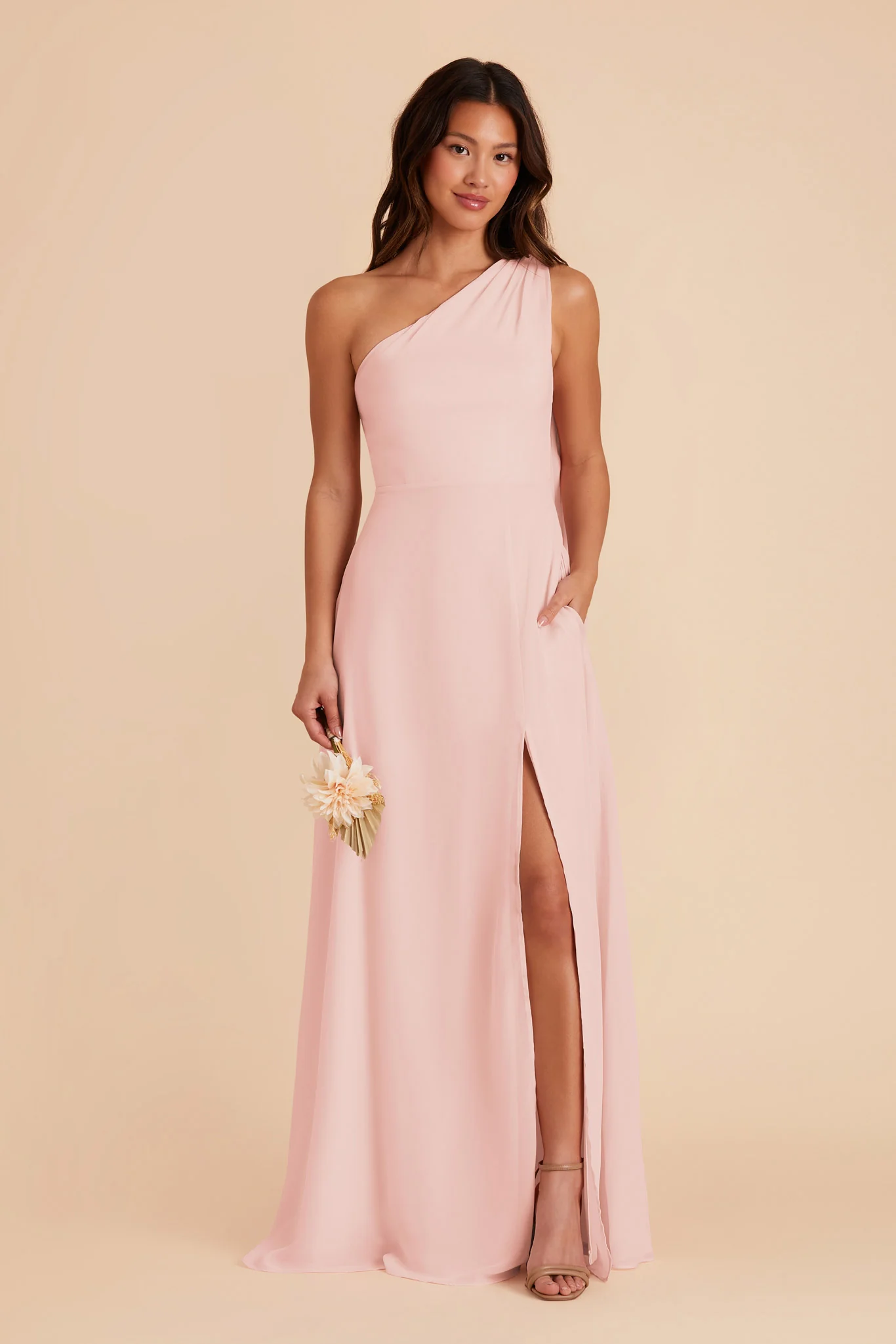 Melissa Chiffon Dress - Blush Pink - Image 4