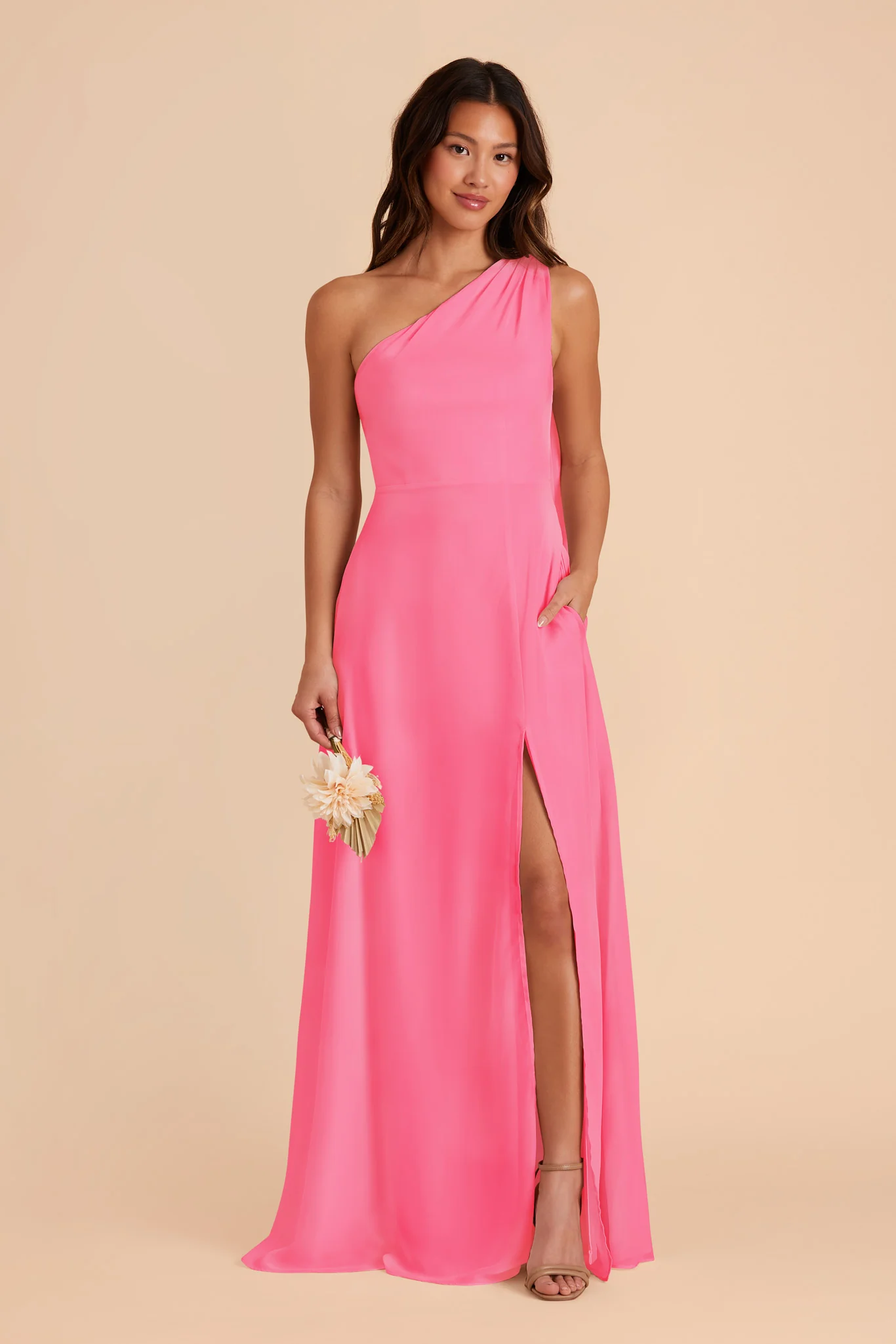 Melissa Chiffon Dress - Bon Bon Pink - Image 4