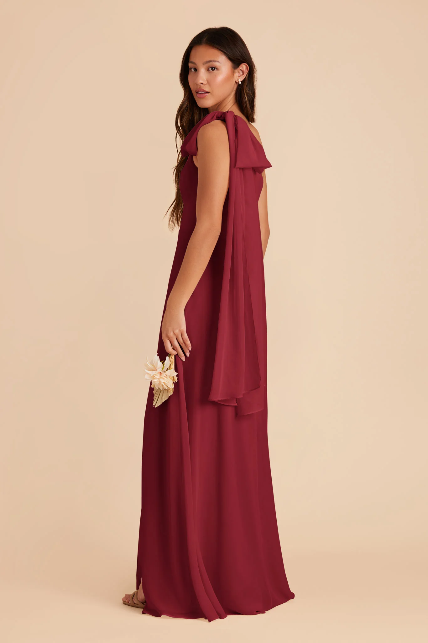 Melissa Chiffon Dress - Burgundy - Image 5