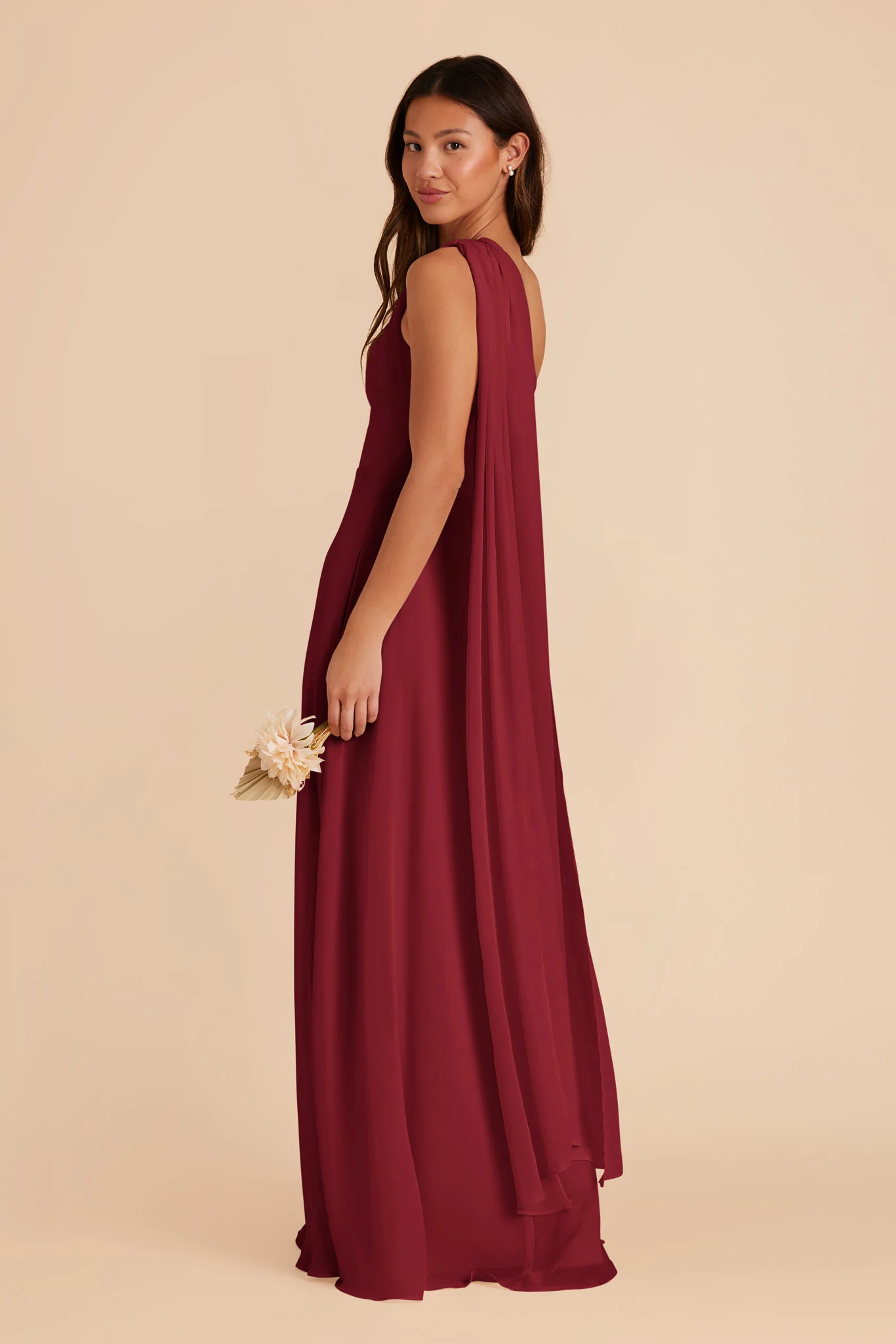 Melissa Chiffon Dress - Burgundy - Image 6
