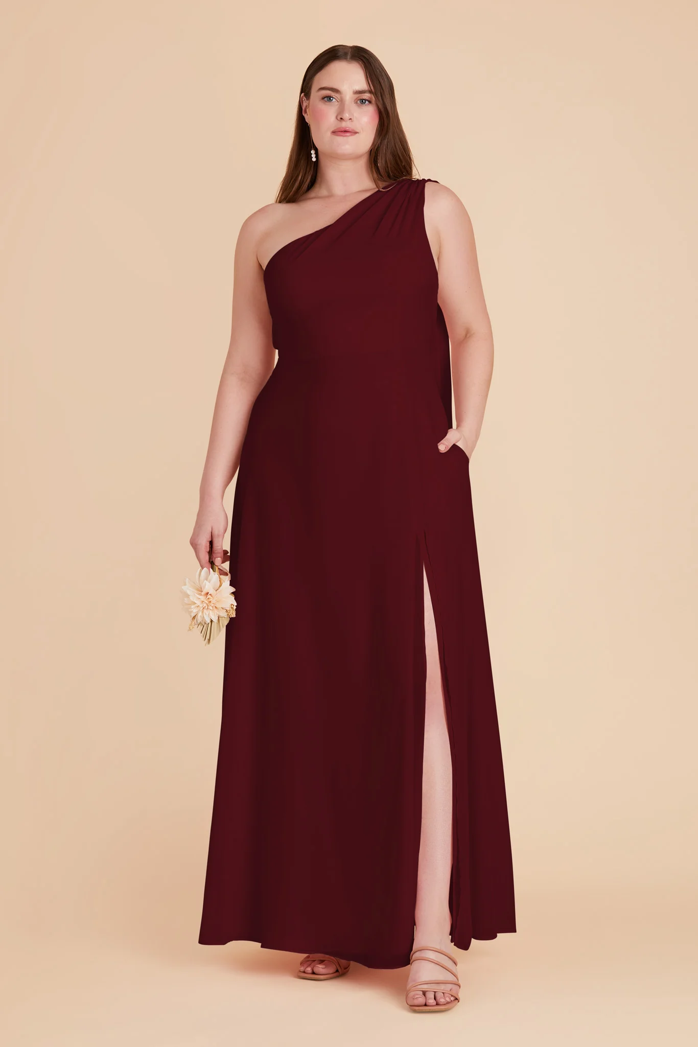 Melissa Chiffon Dress - Cabernet - Image 10