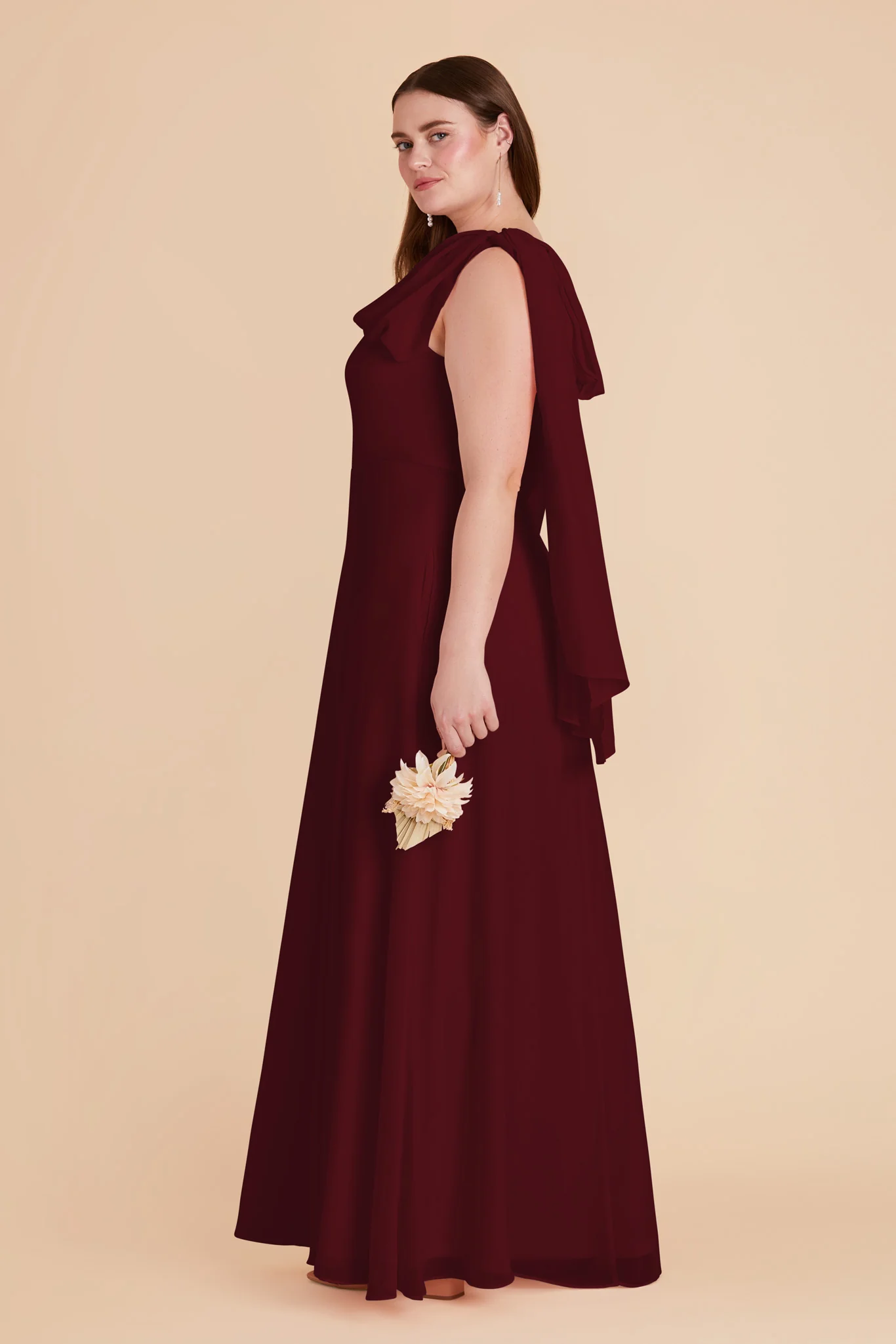 Melissa Chiffon Dress - Cabernet - Image 12