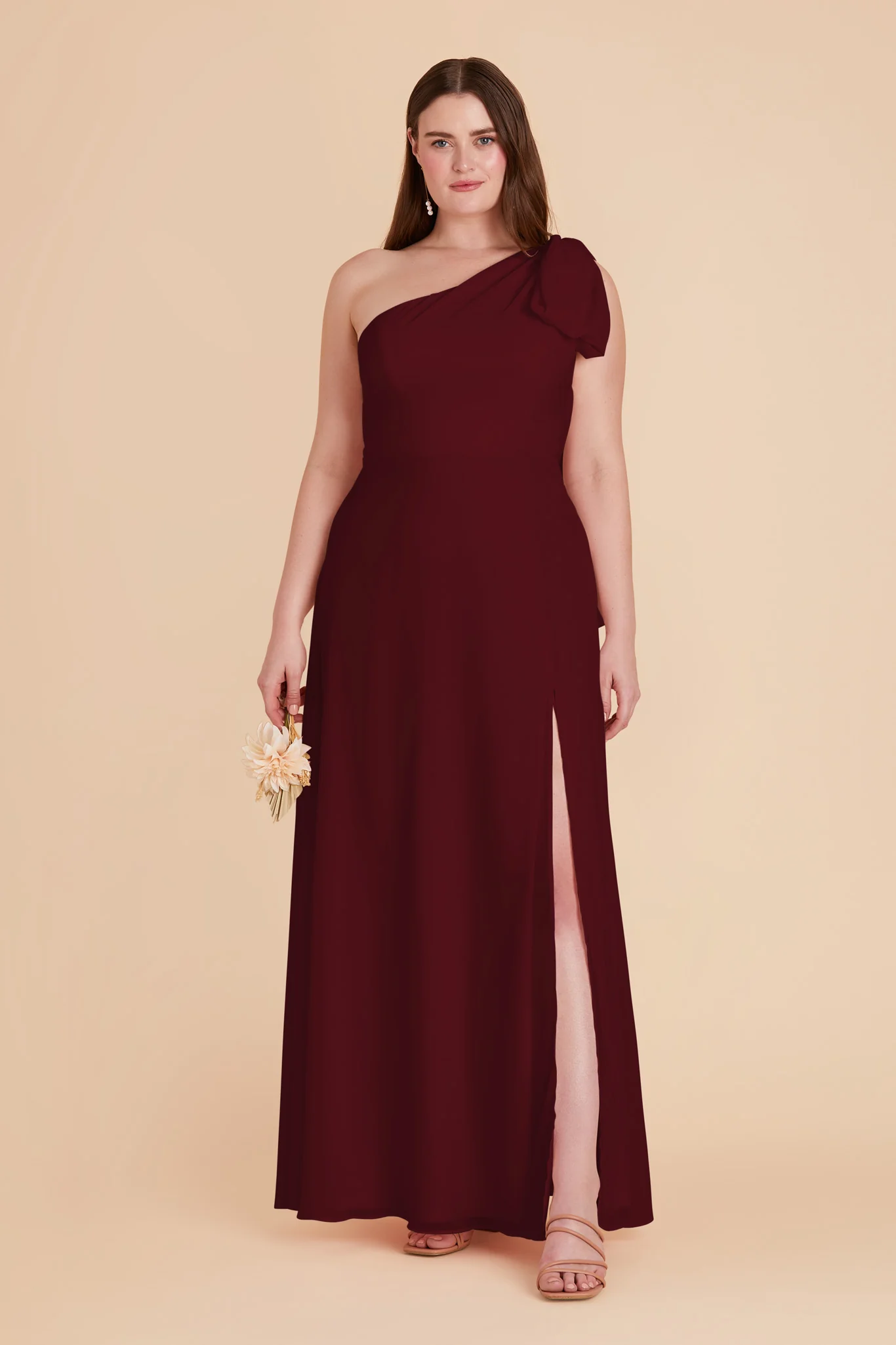 Melissa Chiffon Dress - Cabernet - Image 2