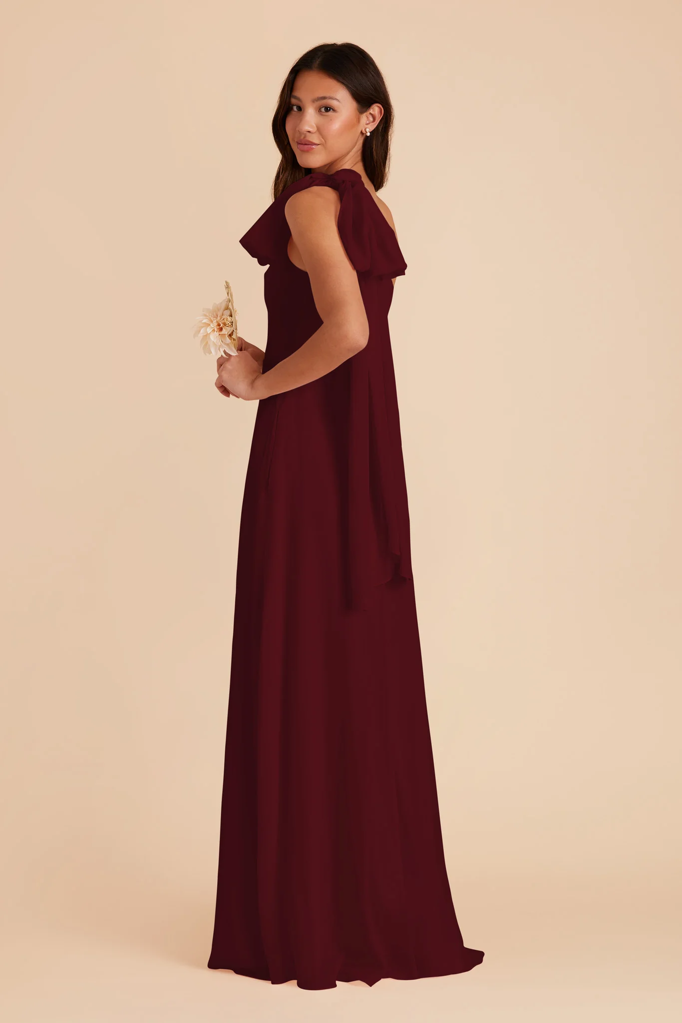 Melissa Chiffon Dress - Cabernet - Image 6