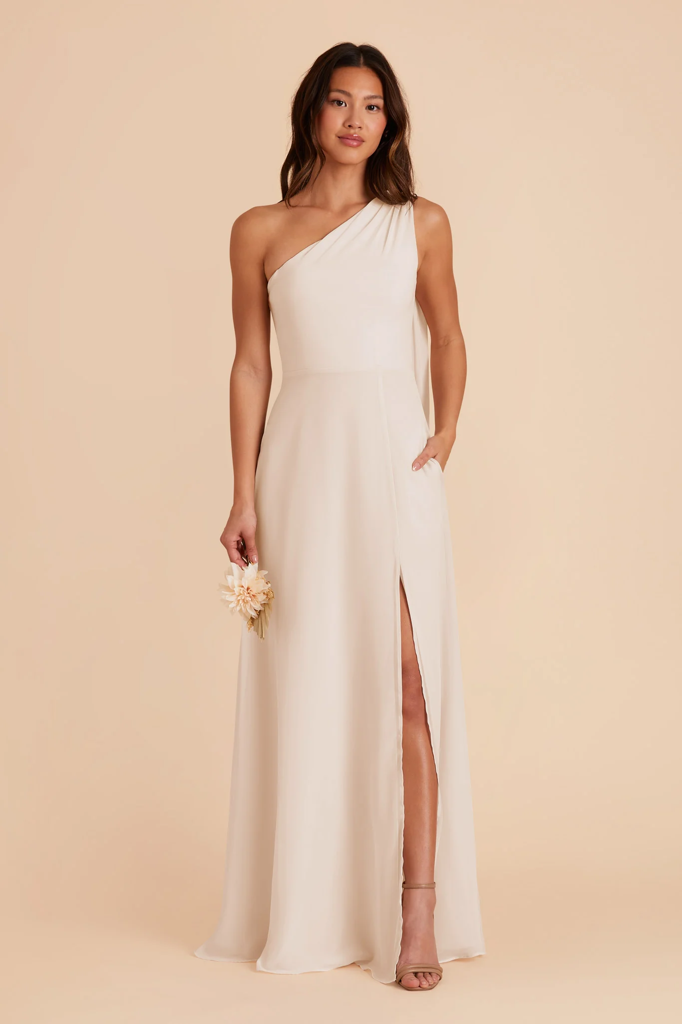 Melissa Chiffon Dress - Champagne - Image 3