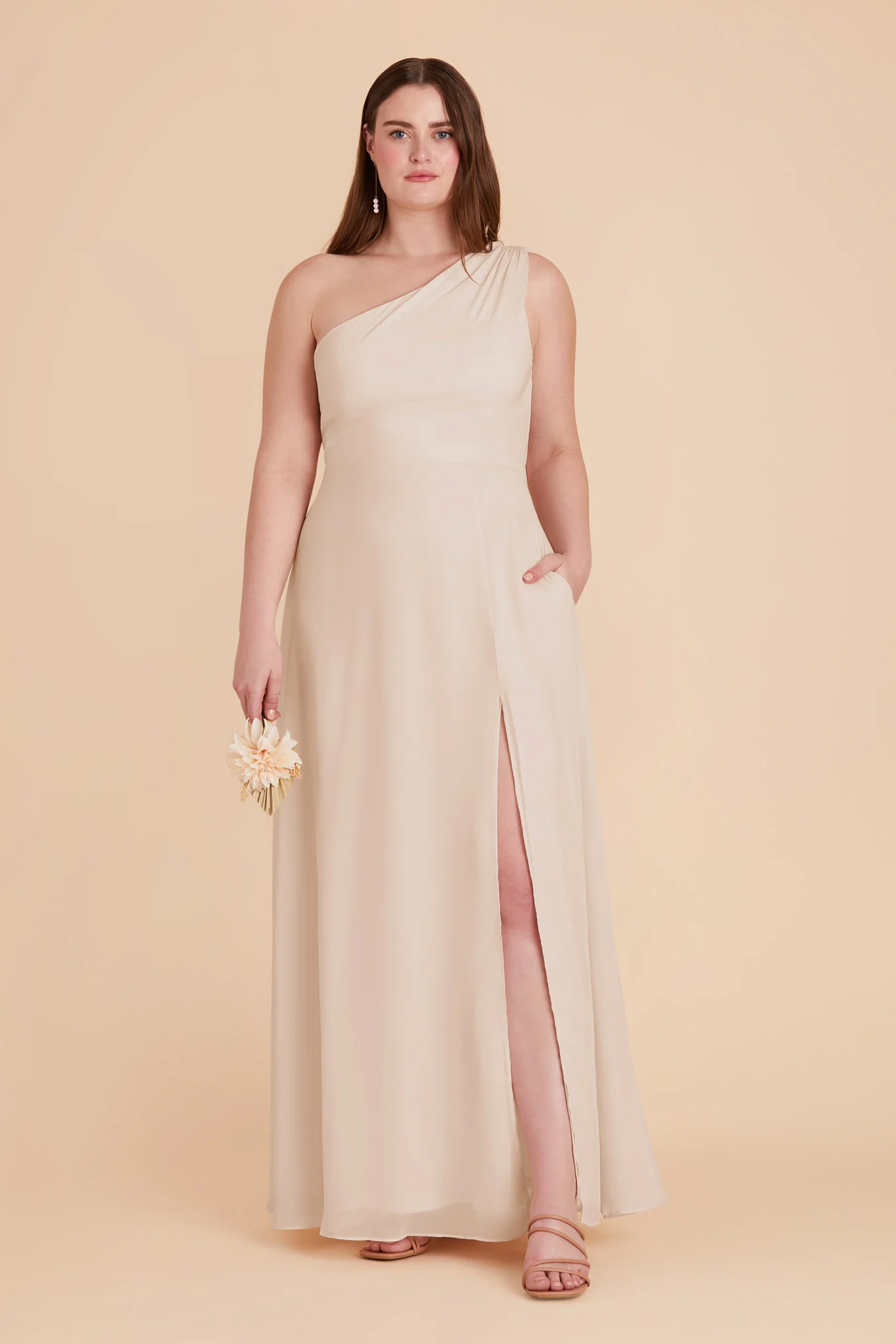 Melissa Chiffon Dress - Champagne - Image 9