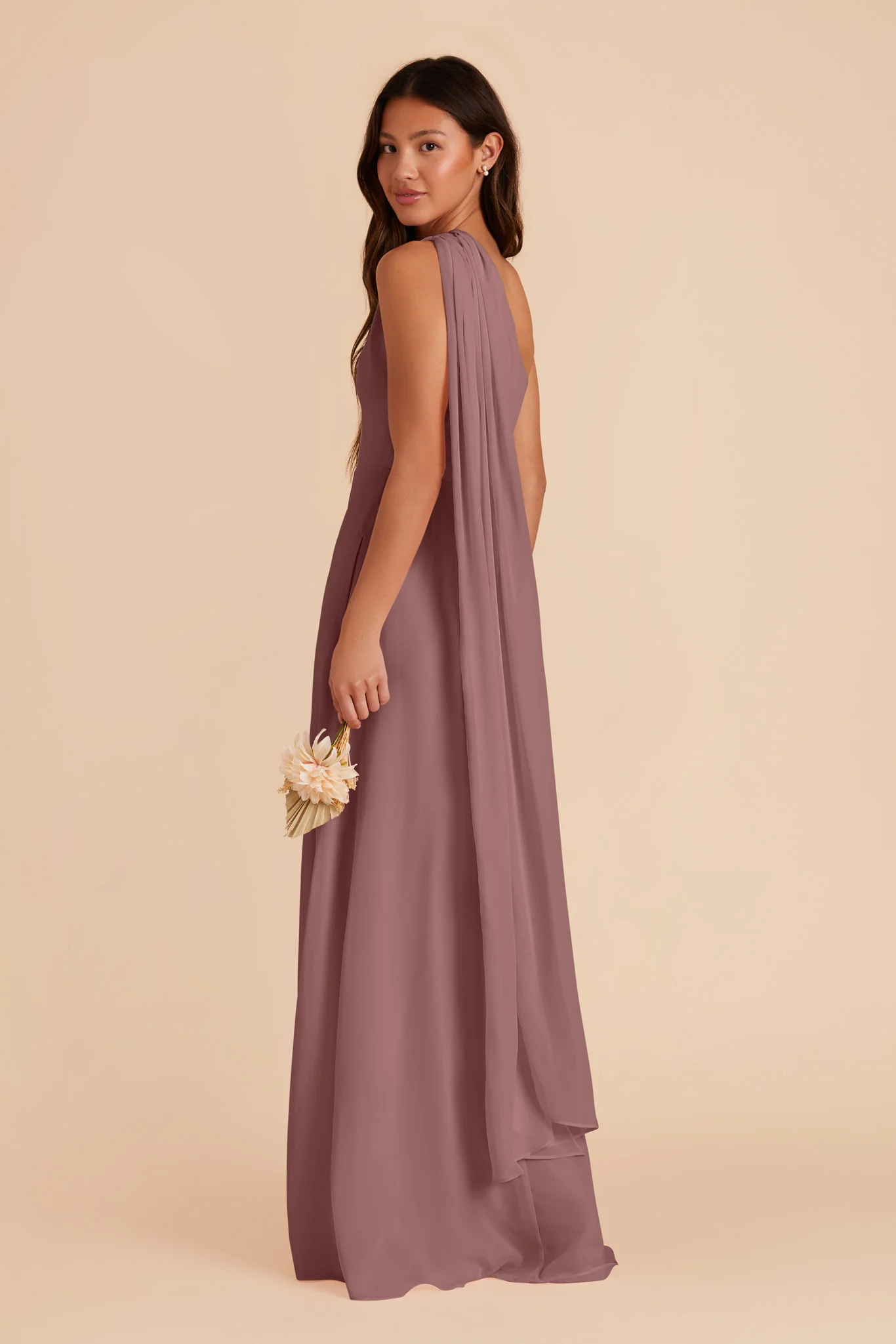 Melissa Chiffon Dress - Dark Mauve - Image 7