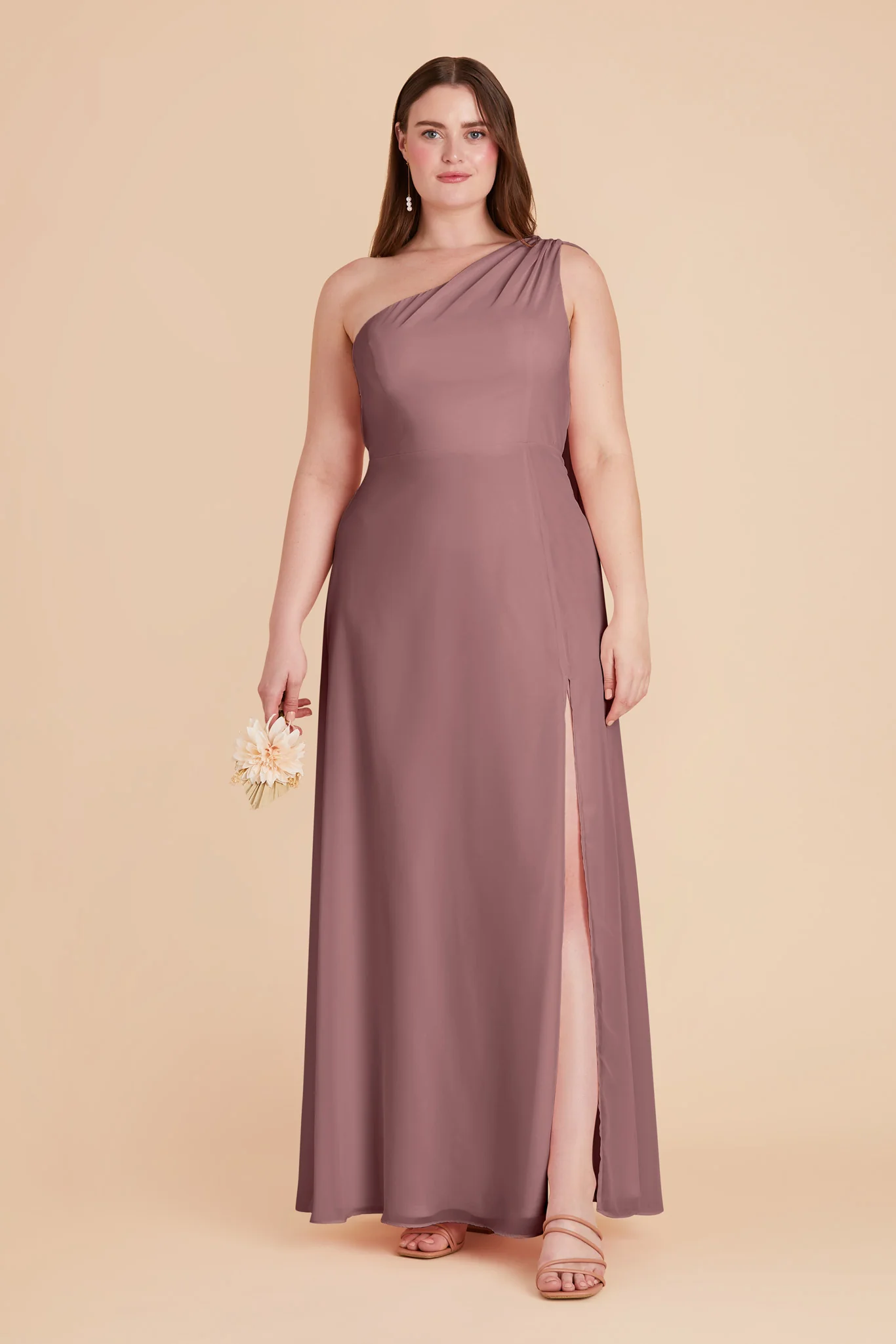 Melissa Chiffon Dress - Dark Mauve - Image 9