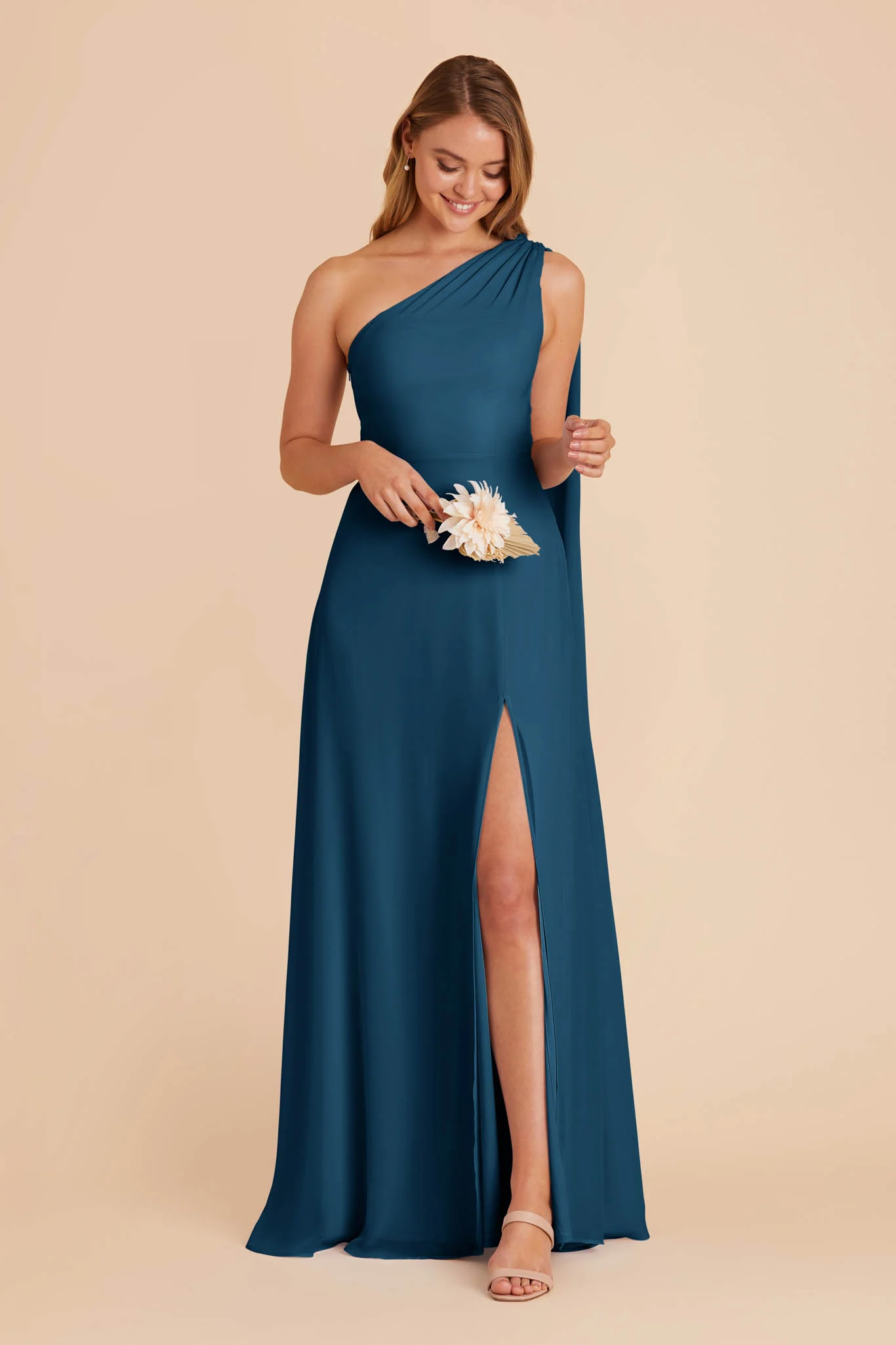 Melissa Chiffon Dress - Dark Teal - Image 4