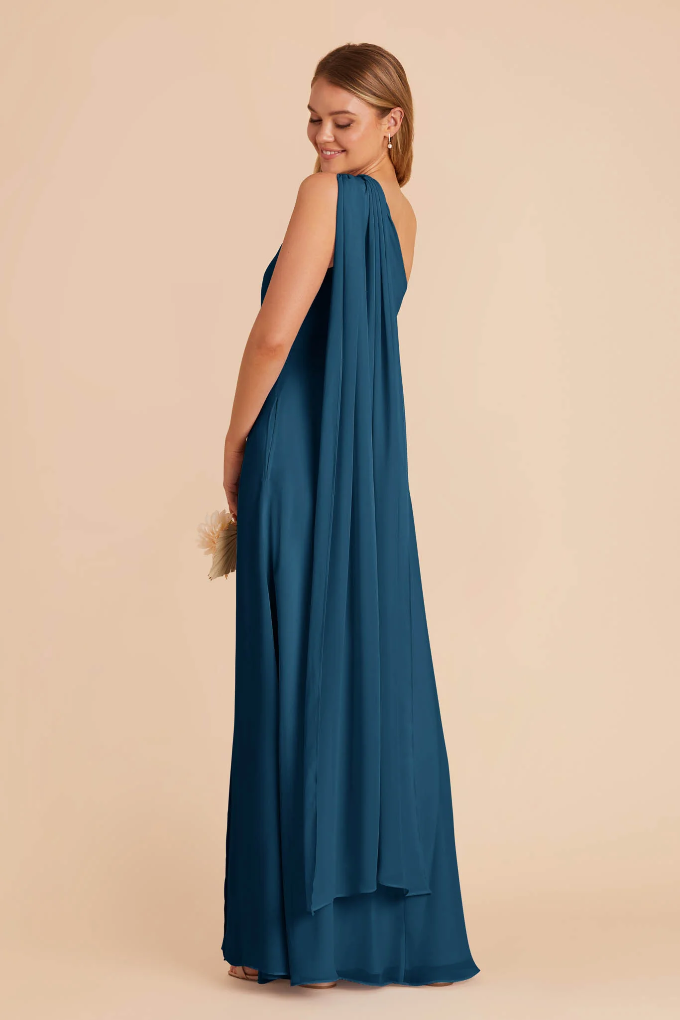 Melissa Chiffon Dress - Dark Teal - Image 5
