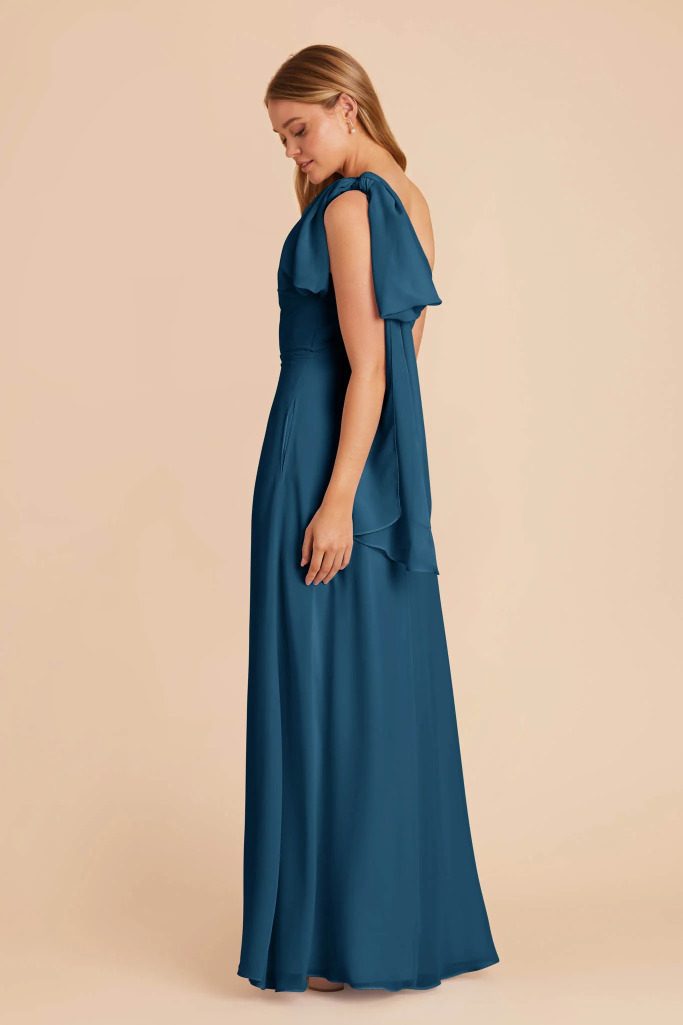 Melissa Chiffon Dress - Dark Teal - Image 6