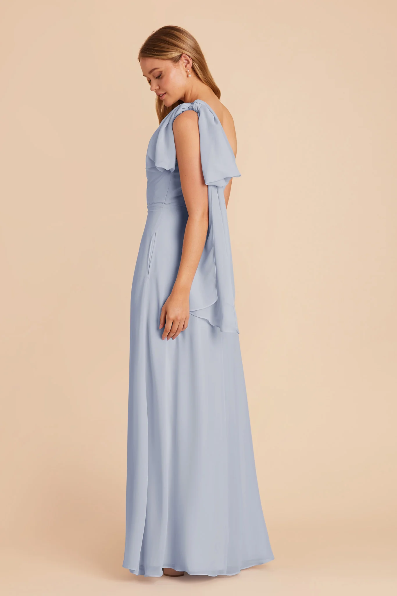 Melissa Chiffon Dress - Dusty Blue - Image 5