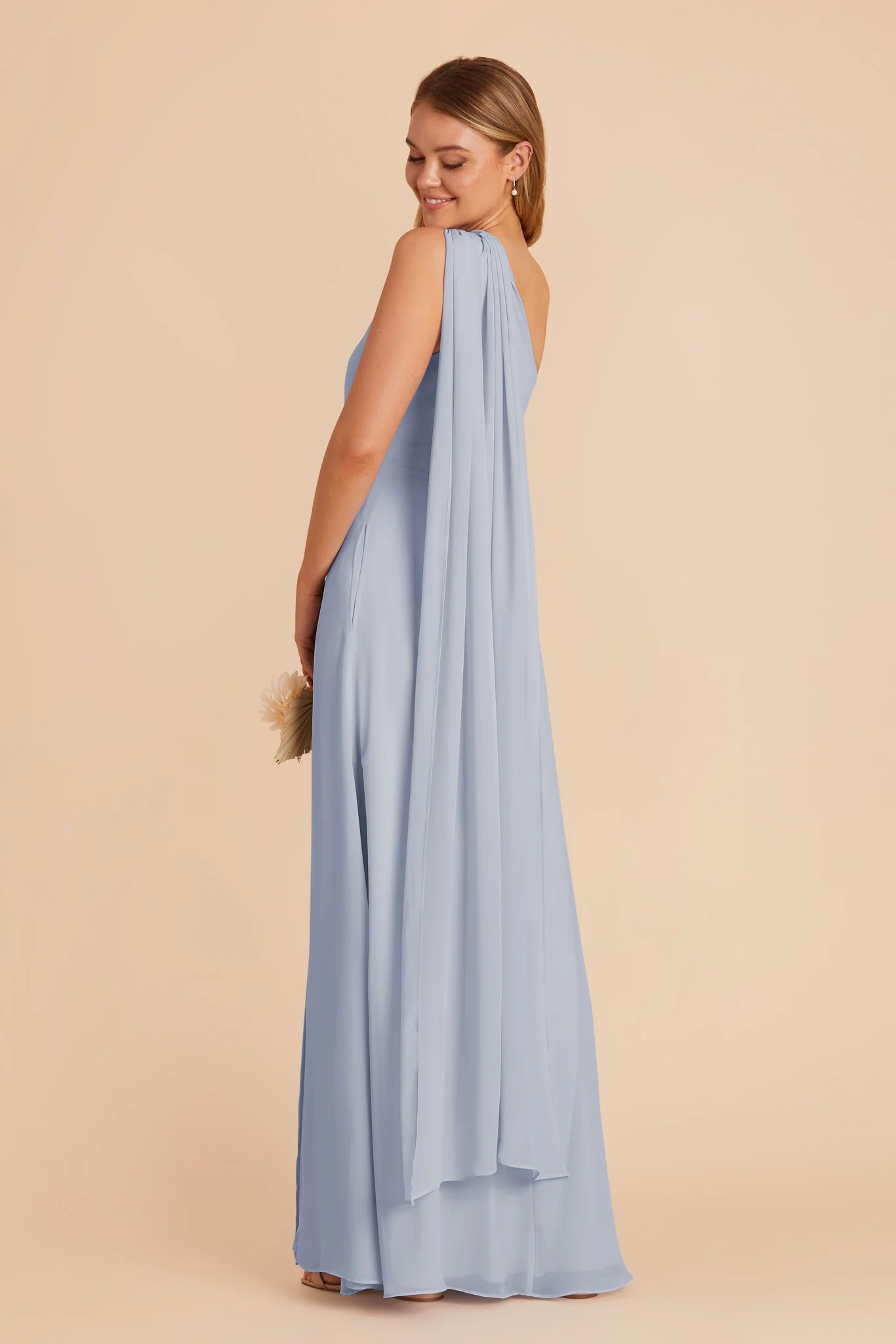 Melissa Chiffon Dress - Dusty Blue - Image 6