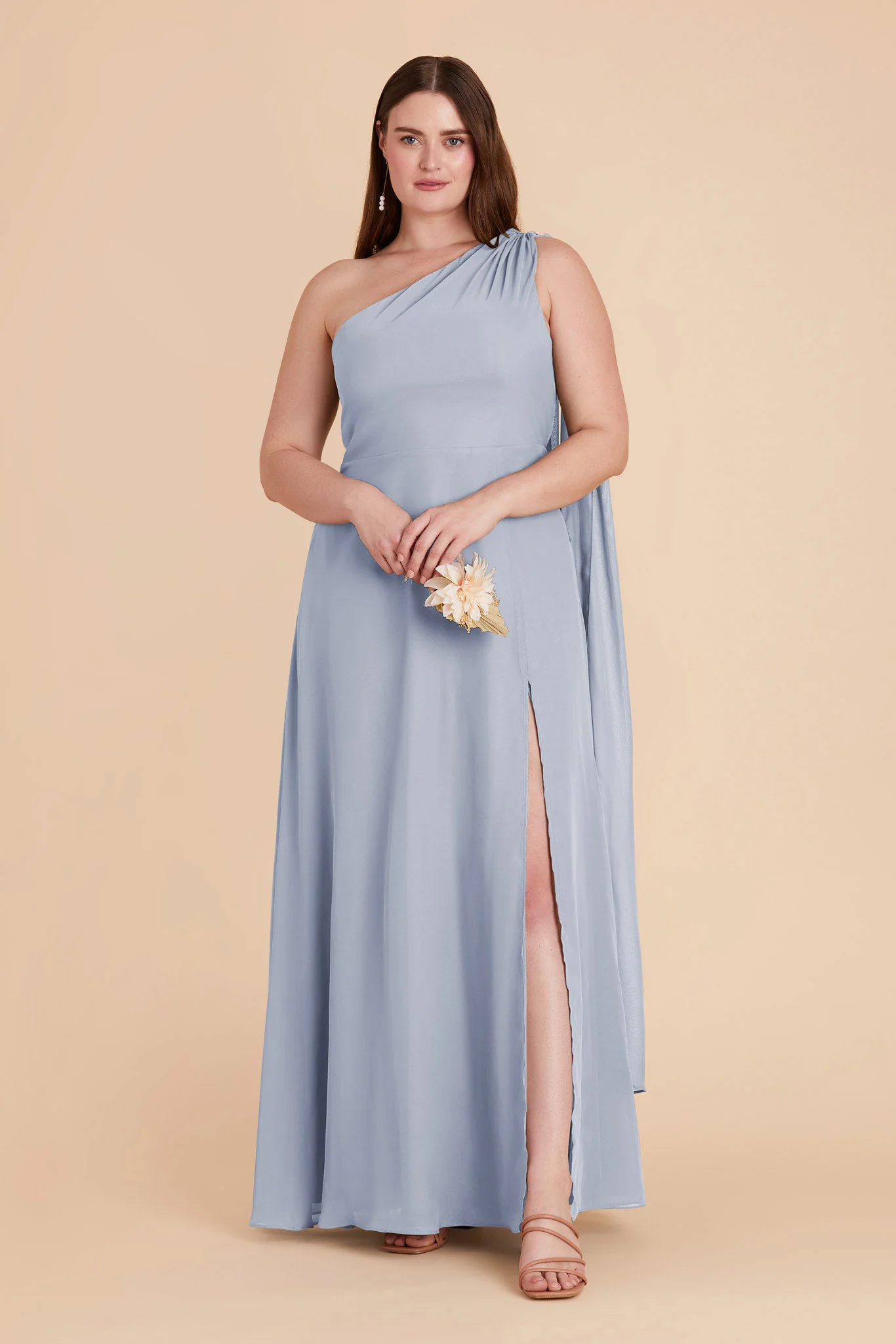 Melissa Chiffon Dress - Dusty Blue - Image 8